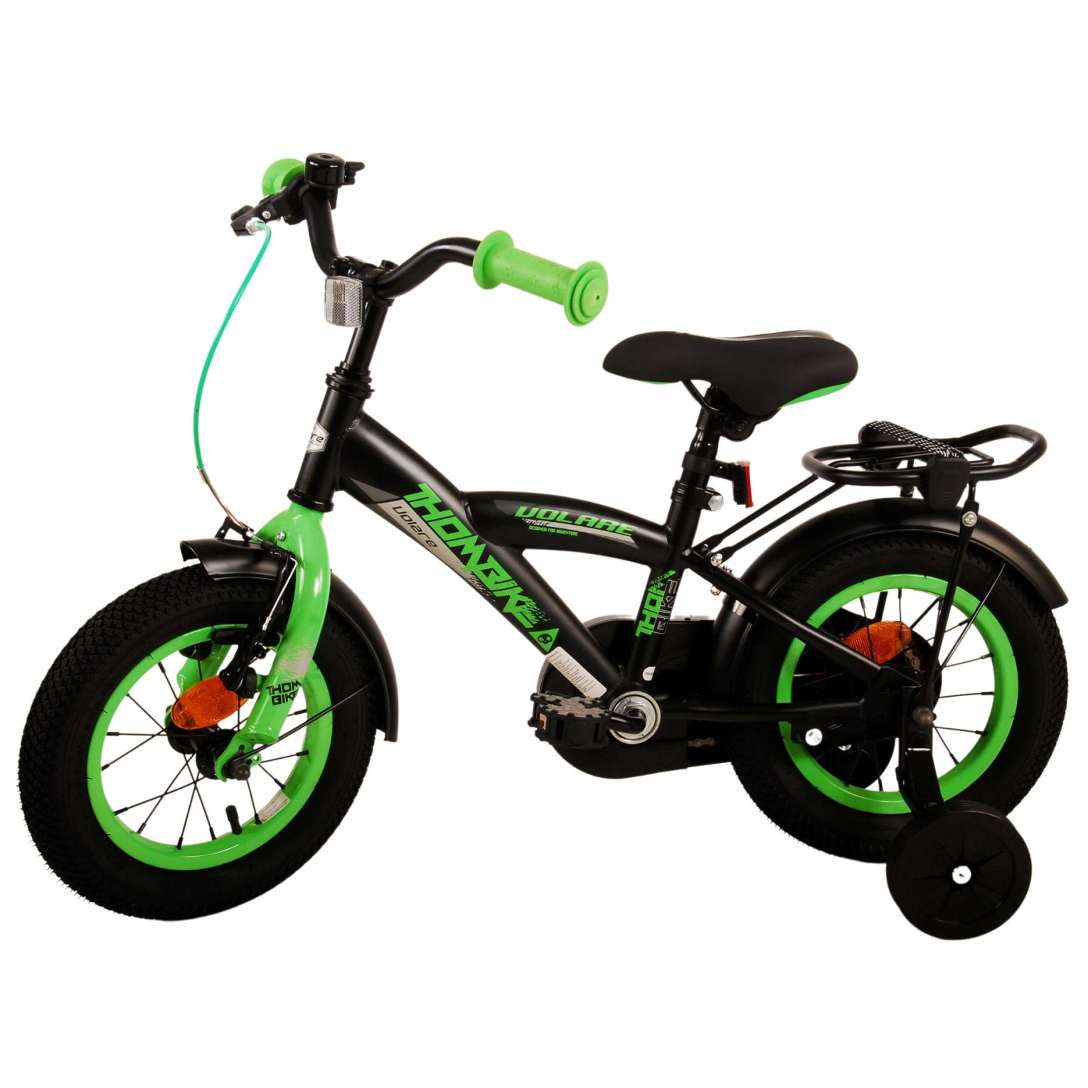 Volare Thombike Fiets - 12 inch - Zwart Groen