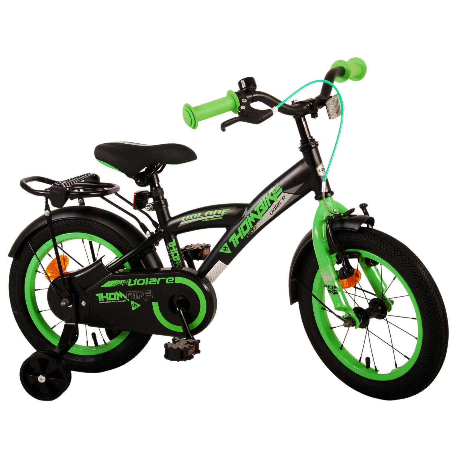 Volare Thombike Fiets - 14 inch - Zwart Groen