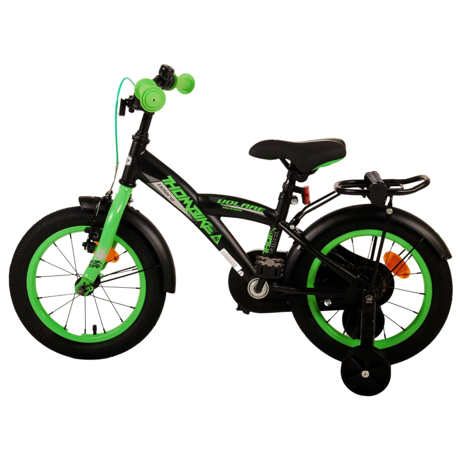 Volare Thombike Fiets - 14 inch - Zwart Groen