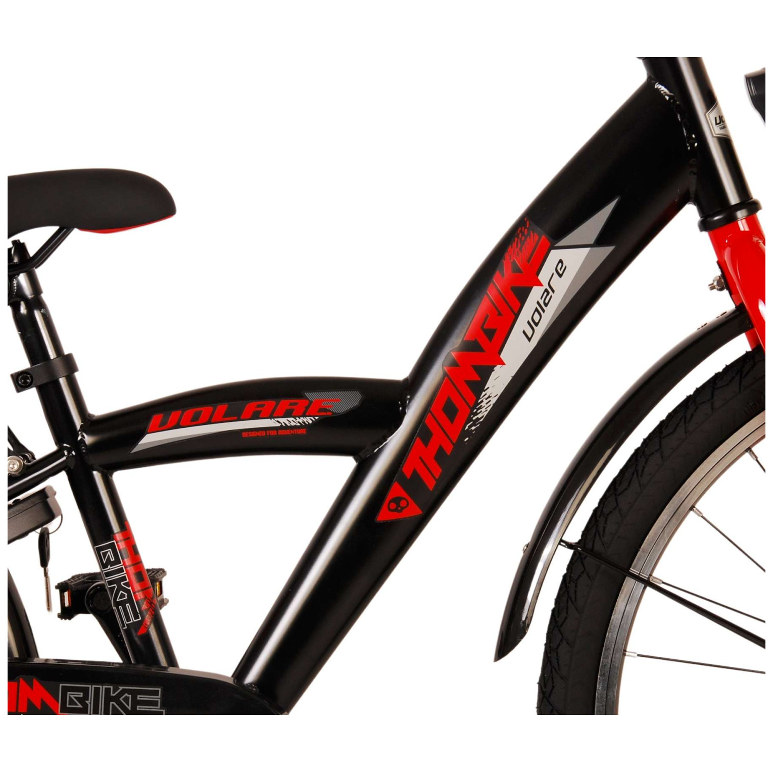 Vélo Volare Thombike - 24 pouces - Noir Rouge