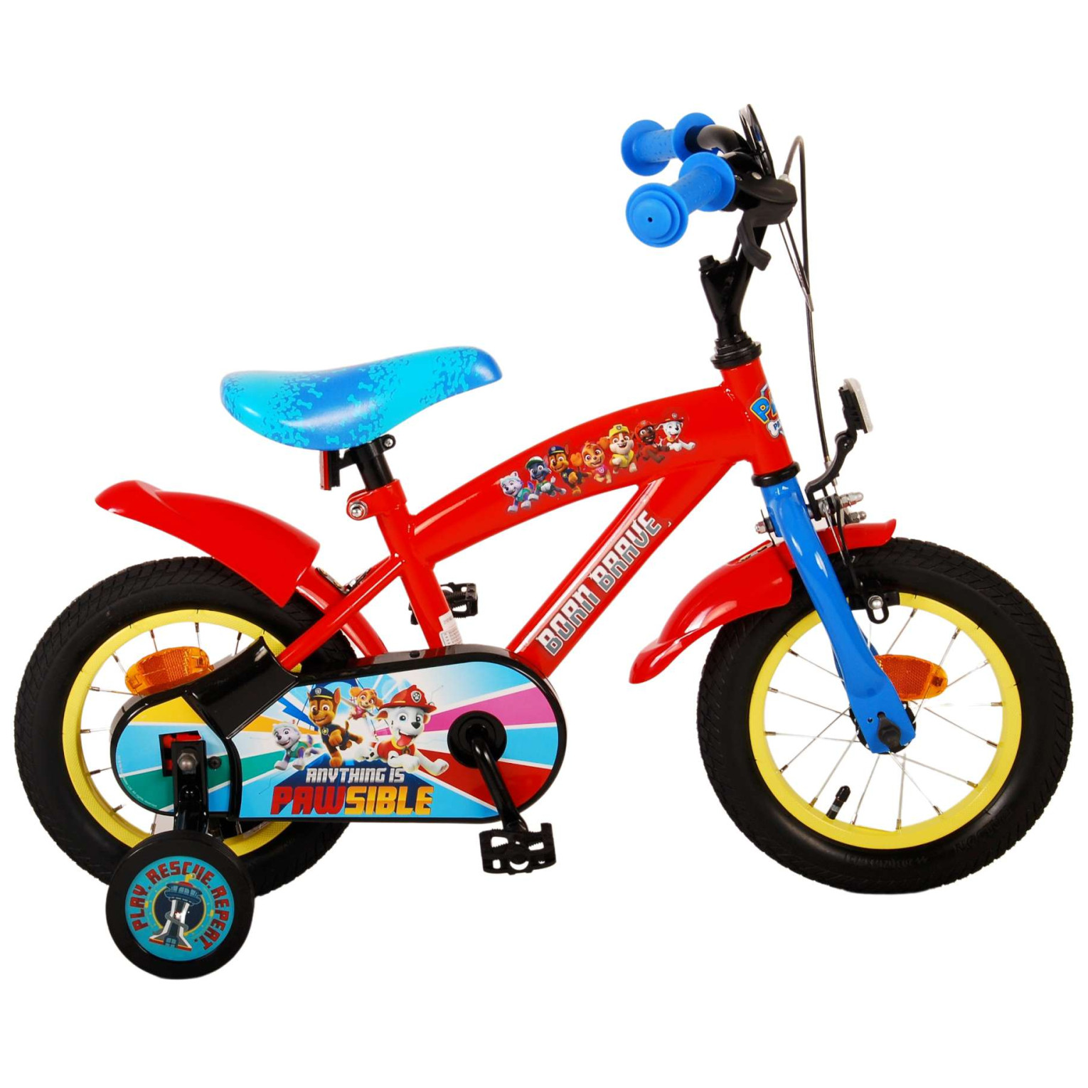 Paw Patrol Fiets - 12 inch - Rood/Blauw