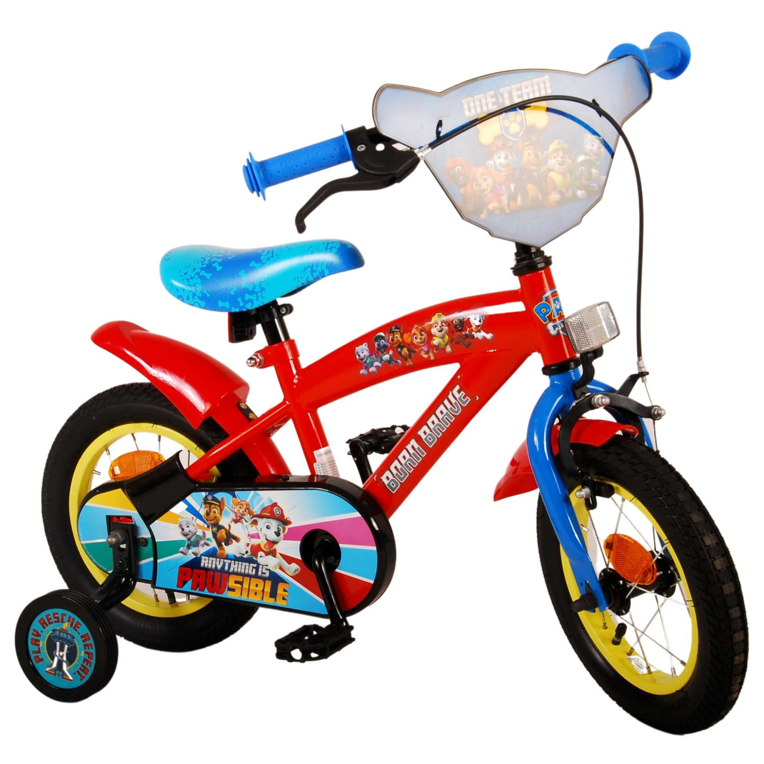 Paw Patrol Fiets - 12 inch - Rood/Blauw