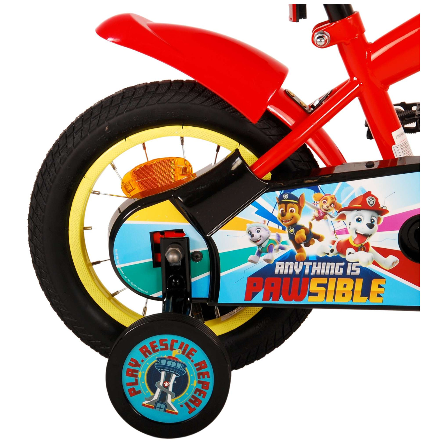 Paw Patrol Fiets - 12 inch - Rood/Blauw