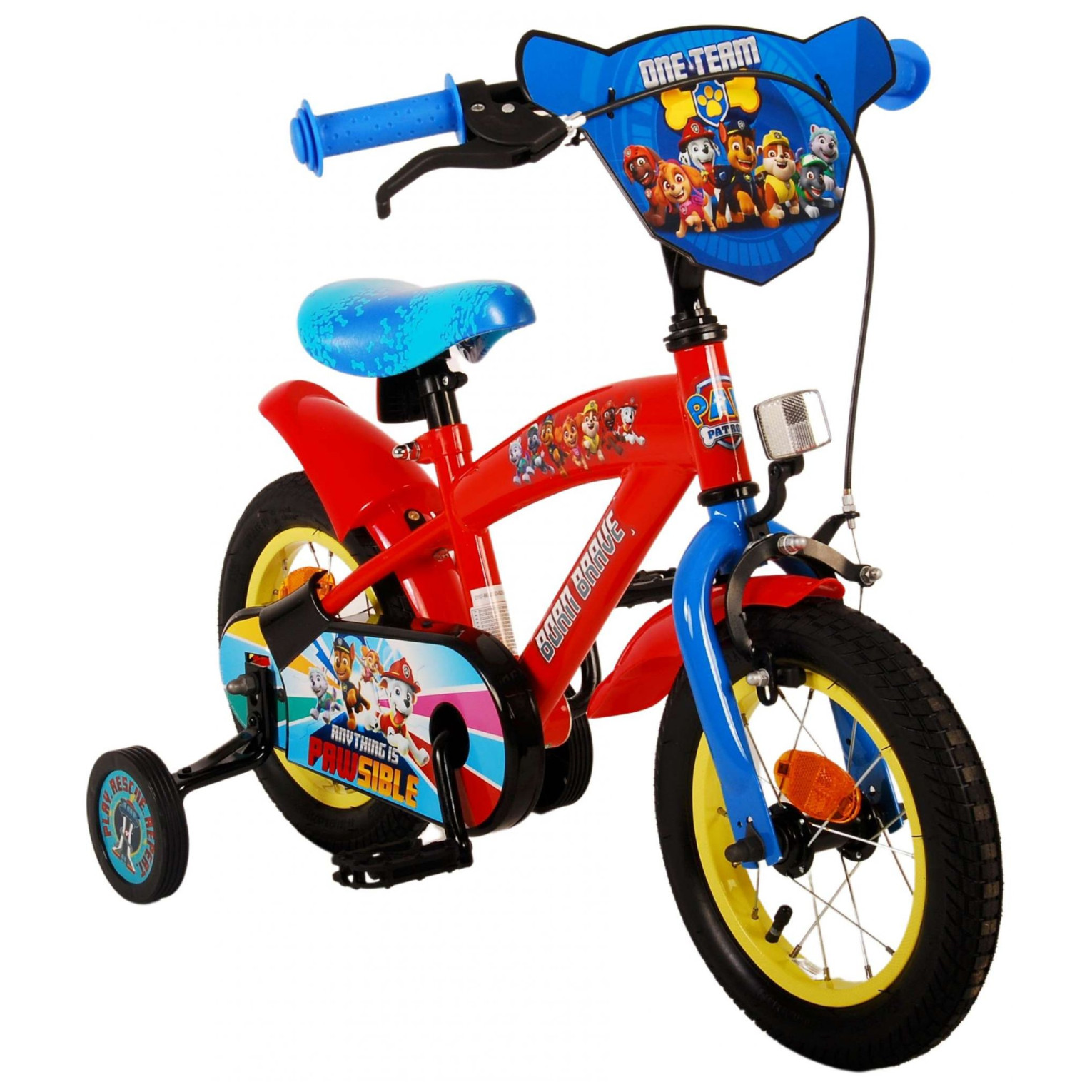 Paw Patrol Fiets - 12 inch - Rood/Blauw