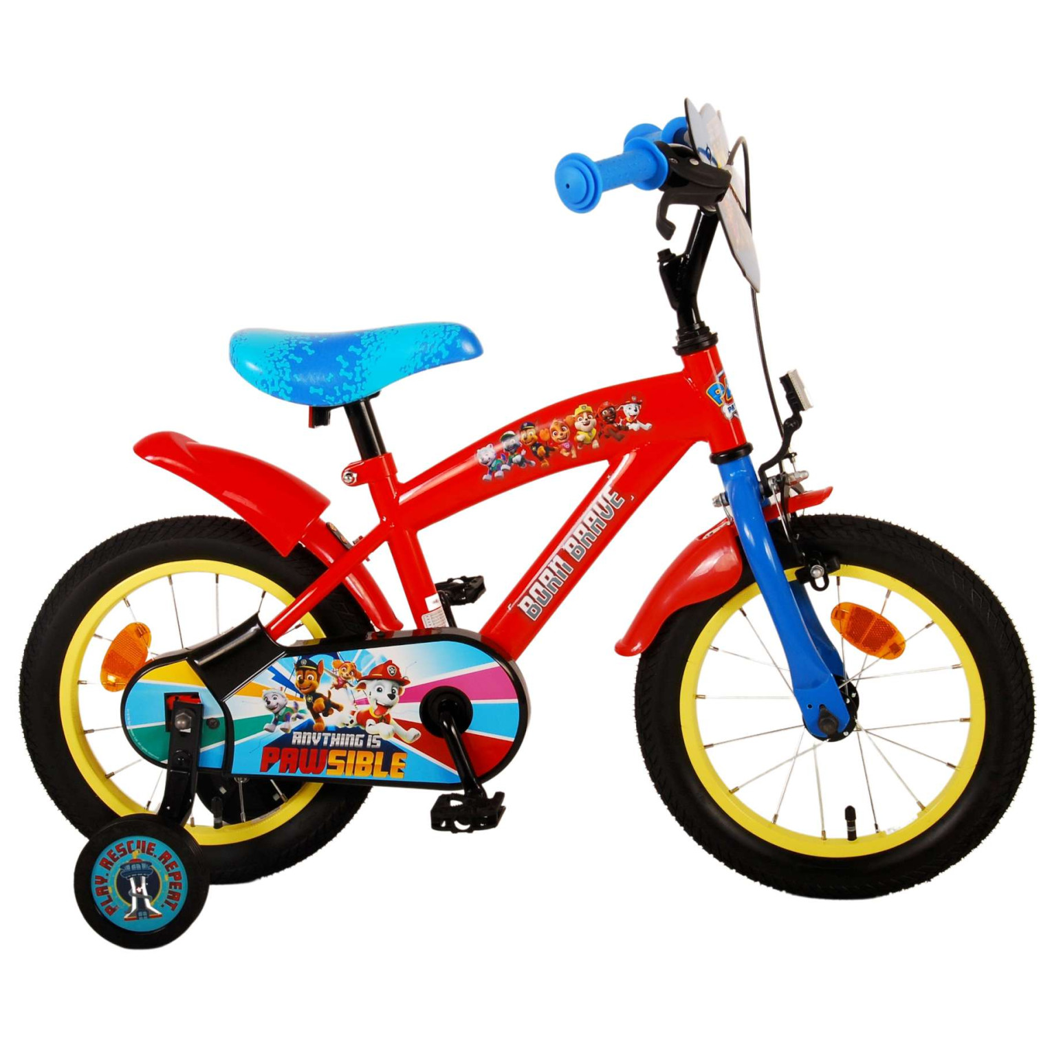 Paw Patrol Fiets - 14 inch - Rood/Blauw