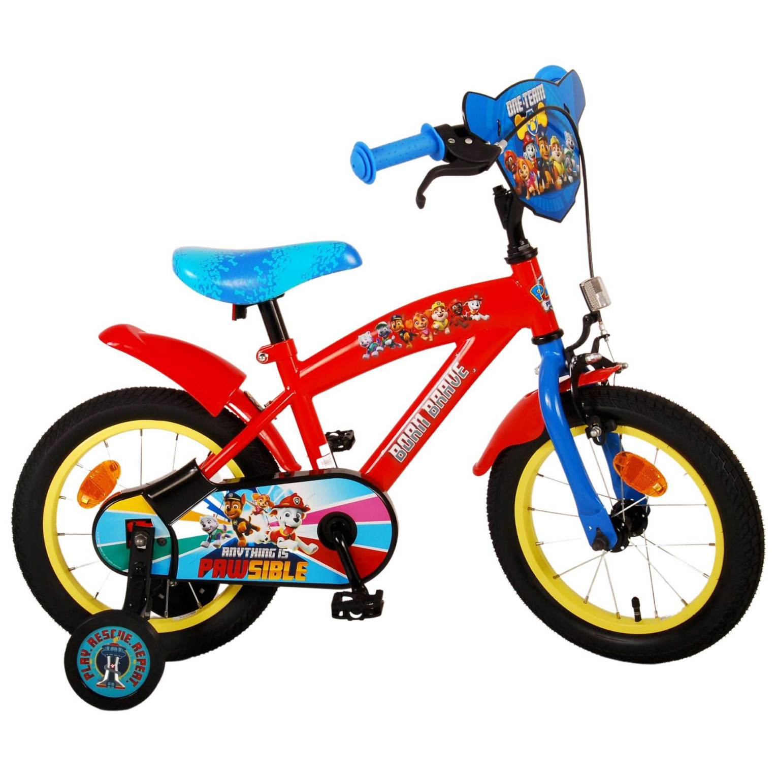 Paw Patrol Fiets - 14 inch - Rood/Blauw