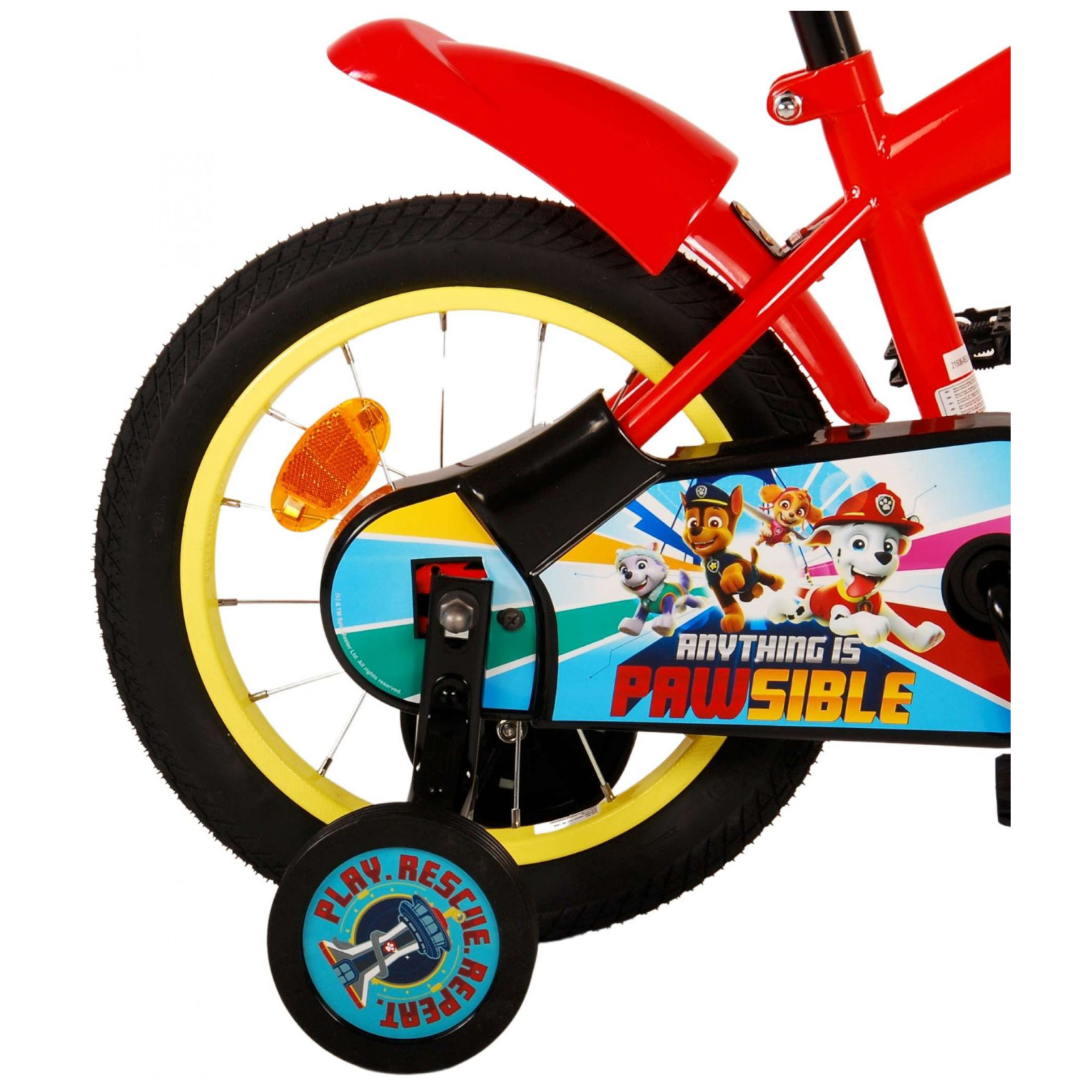 Paw Patrol Fiets - 14 inch - Rood/Blauw