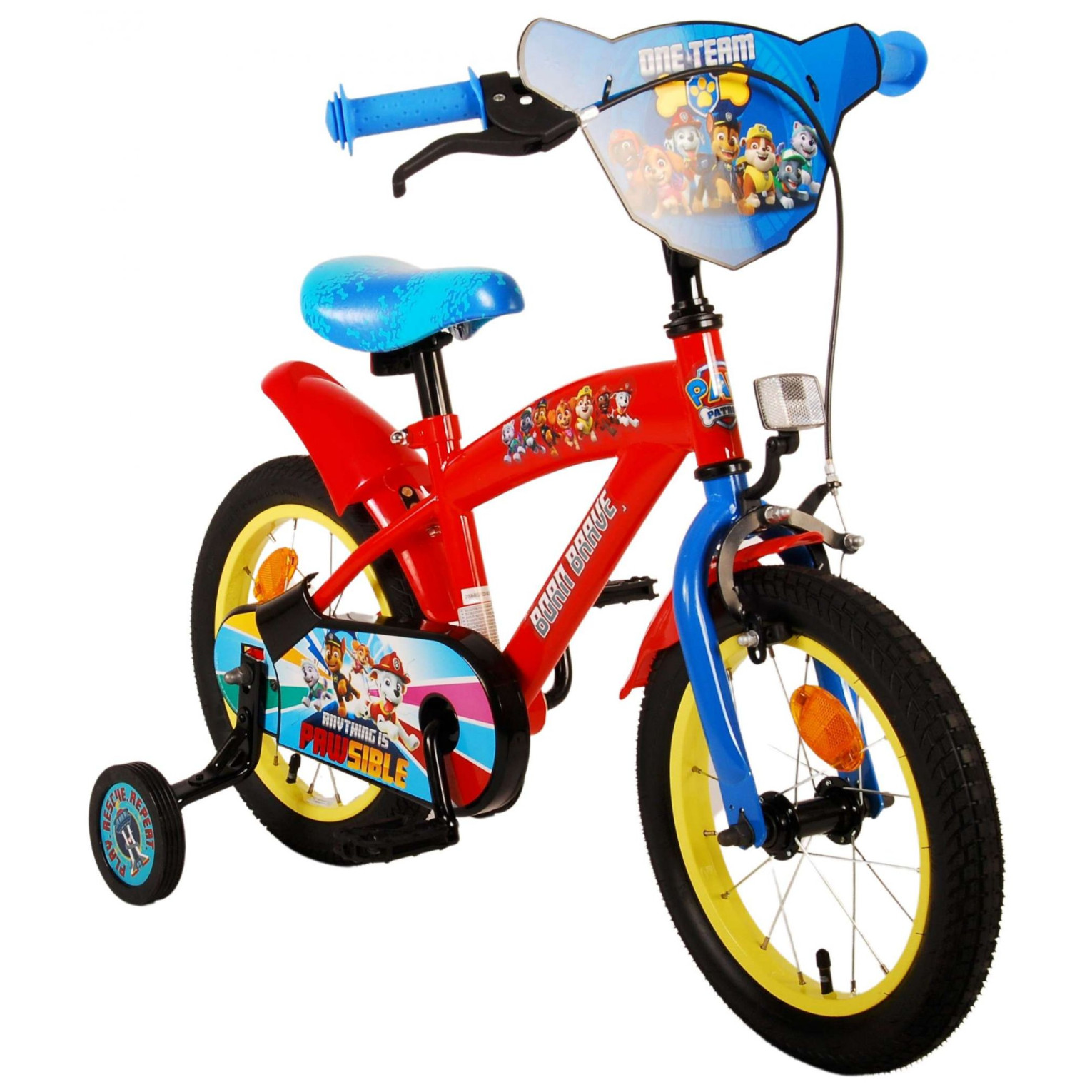 Paw Patrol Fiets - 14 inch - Rood/Blauw