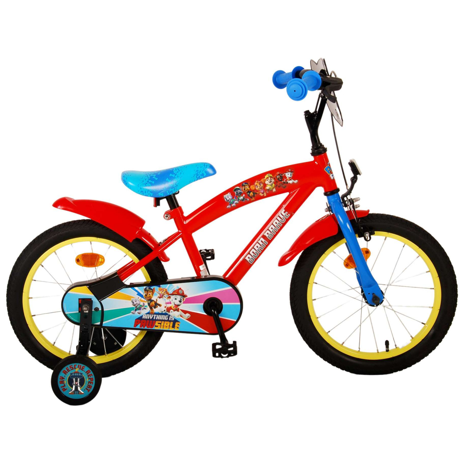 Paw Patrol Fiets - 16 inch - Rood Blauw