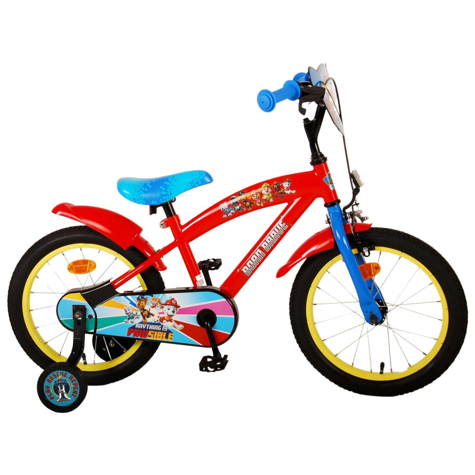 Paw Patrol Fiets - 16 inch - Rood Blauw