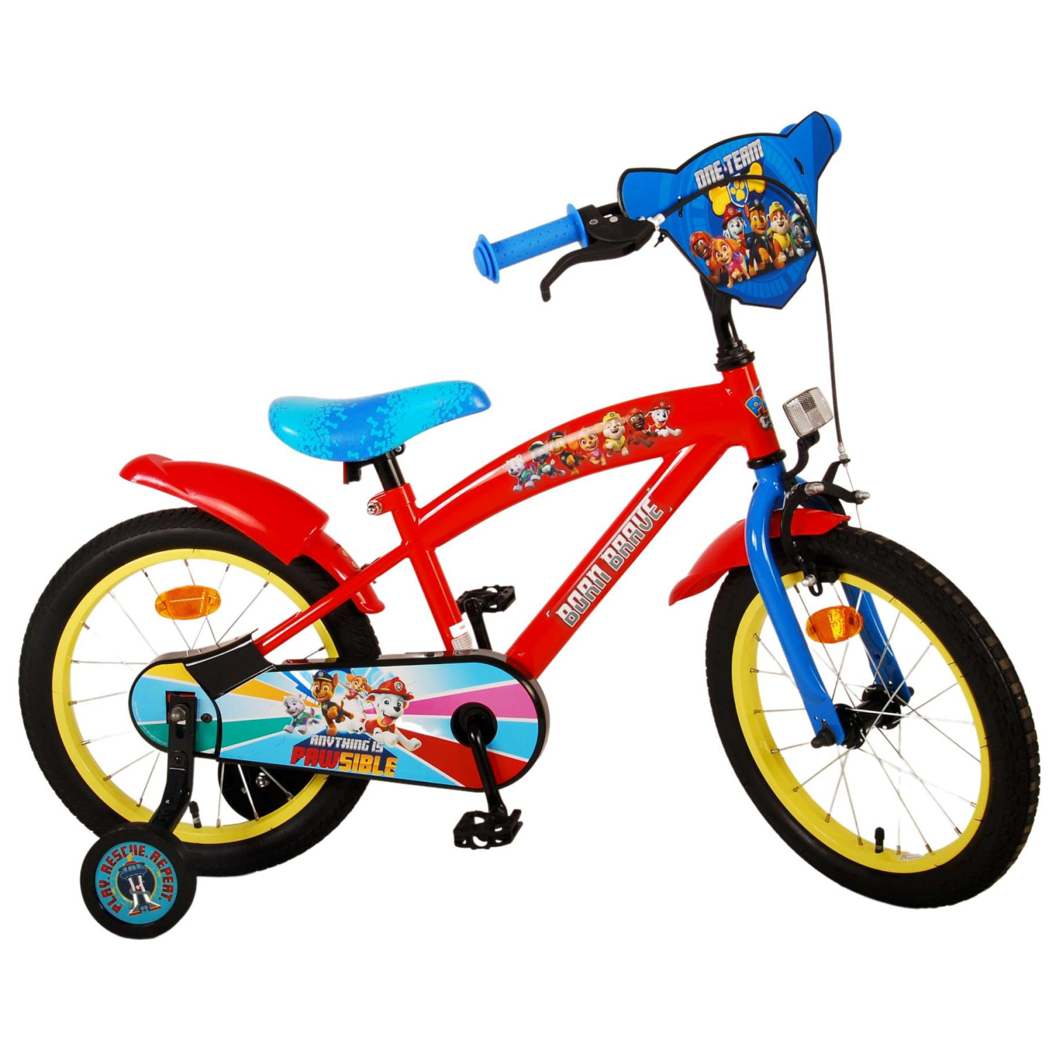 Paw Patrol Fiets - 16 inch - Rood Blauw