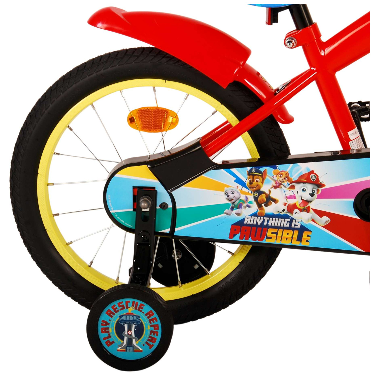 Paw Patrol Fiets - 16 inch - Rood Blauw