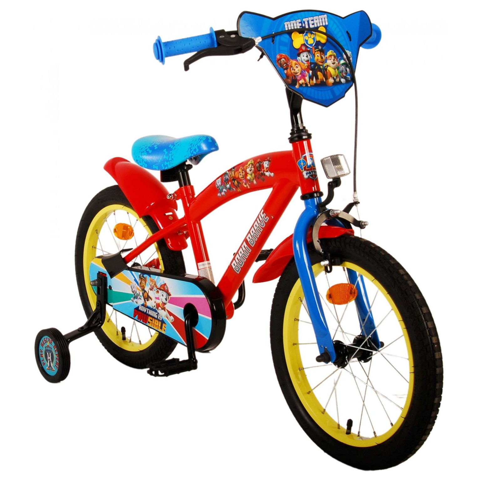 Paw Patrol Fiets - 16 inch - Rood Blauw