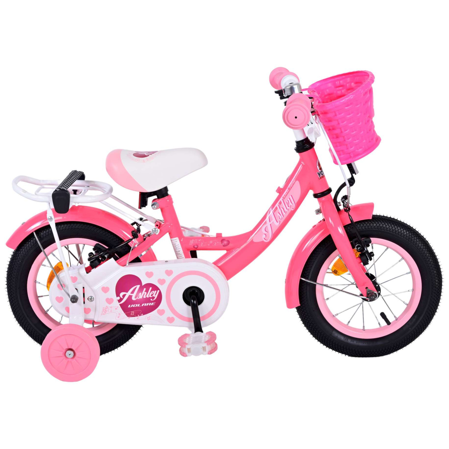 Volare Ashley Fiets - 12 inch - Roze/Rood - Twee handremmen