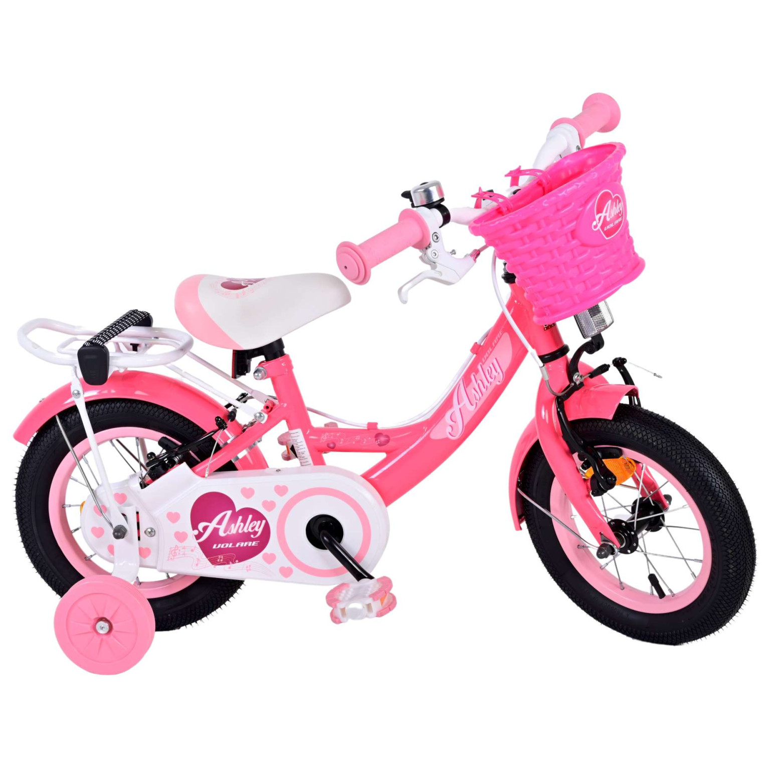 Volare Ashley Fiets - 12 inch - Roze/Rood - Twee handremmen