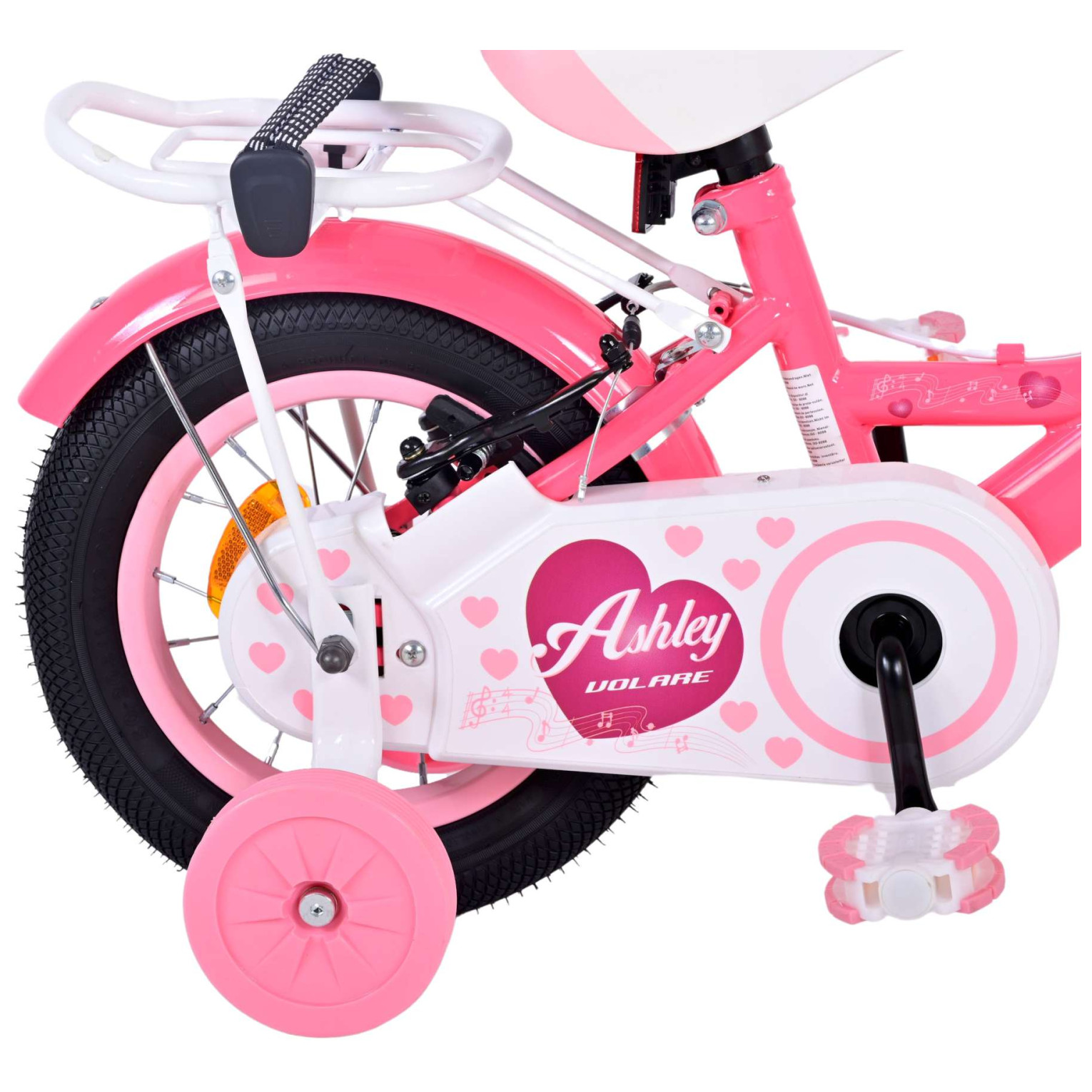 Volare Ashley Fiets - 12 inch - Roze/Rood - Twee handremmen