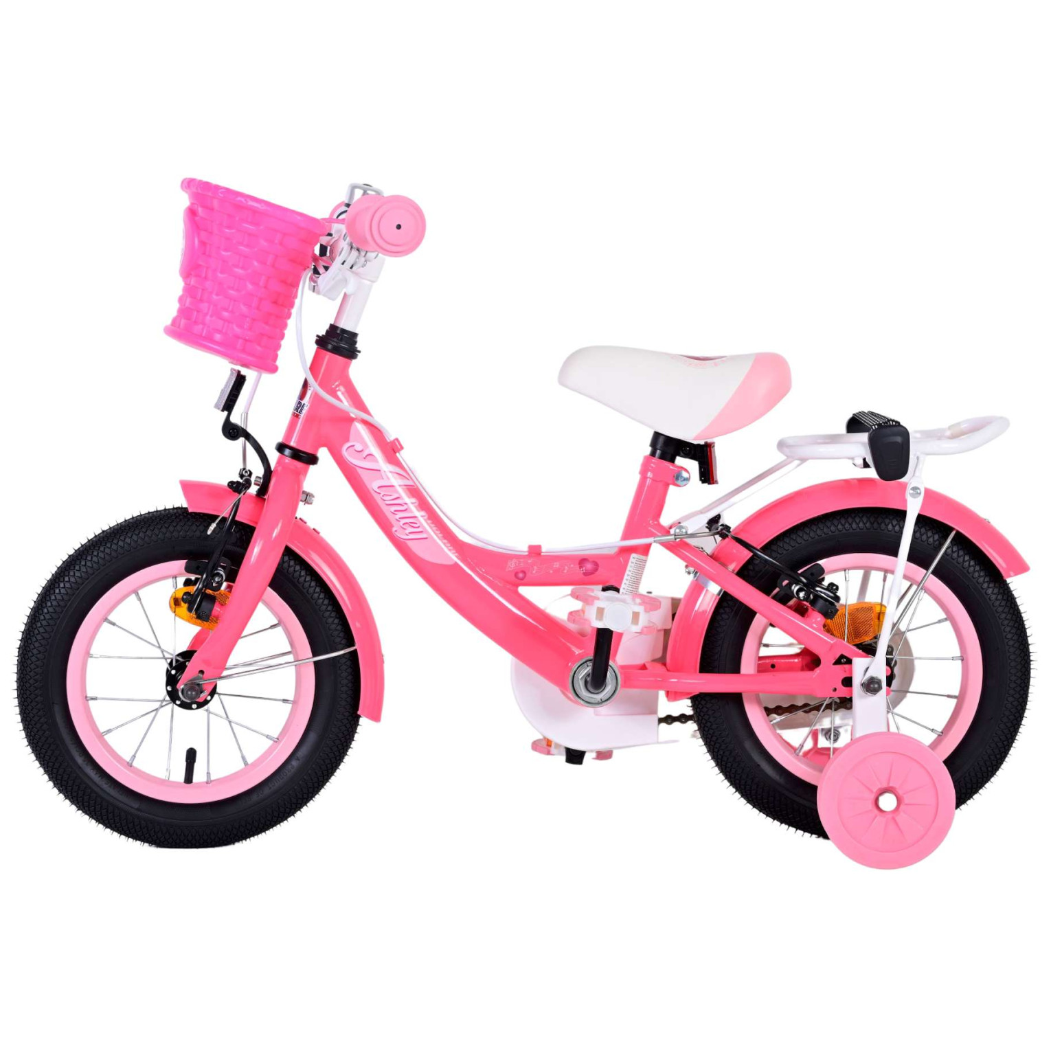 Volare Ashley Fiets - 12 inch - Roze/Rood - Twee handremmen