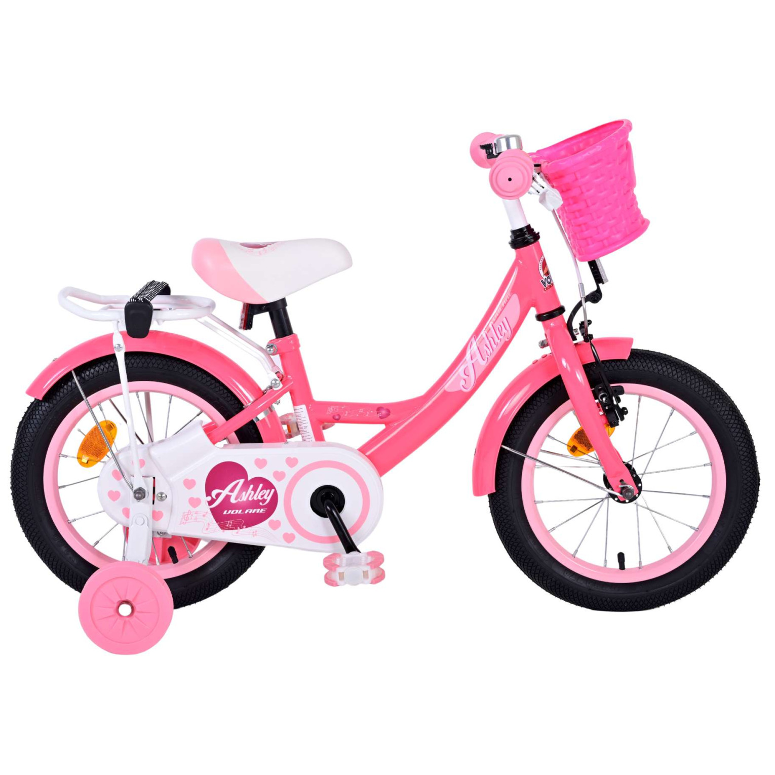 Volare Ashley Fiets - 14 inch - Roze/Rood