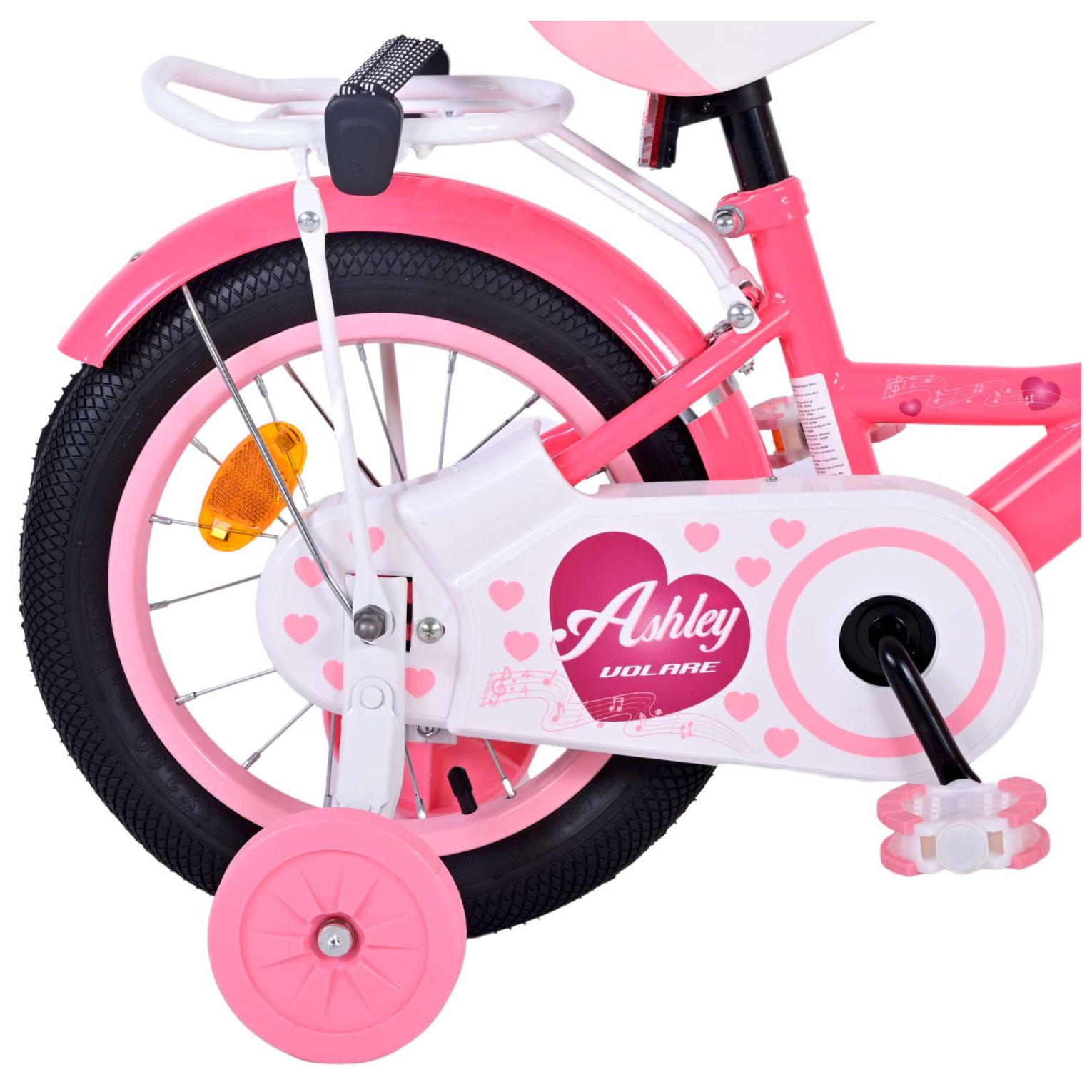 Volare Ashley Fiets - 14 inch - Roze/Rood