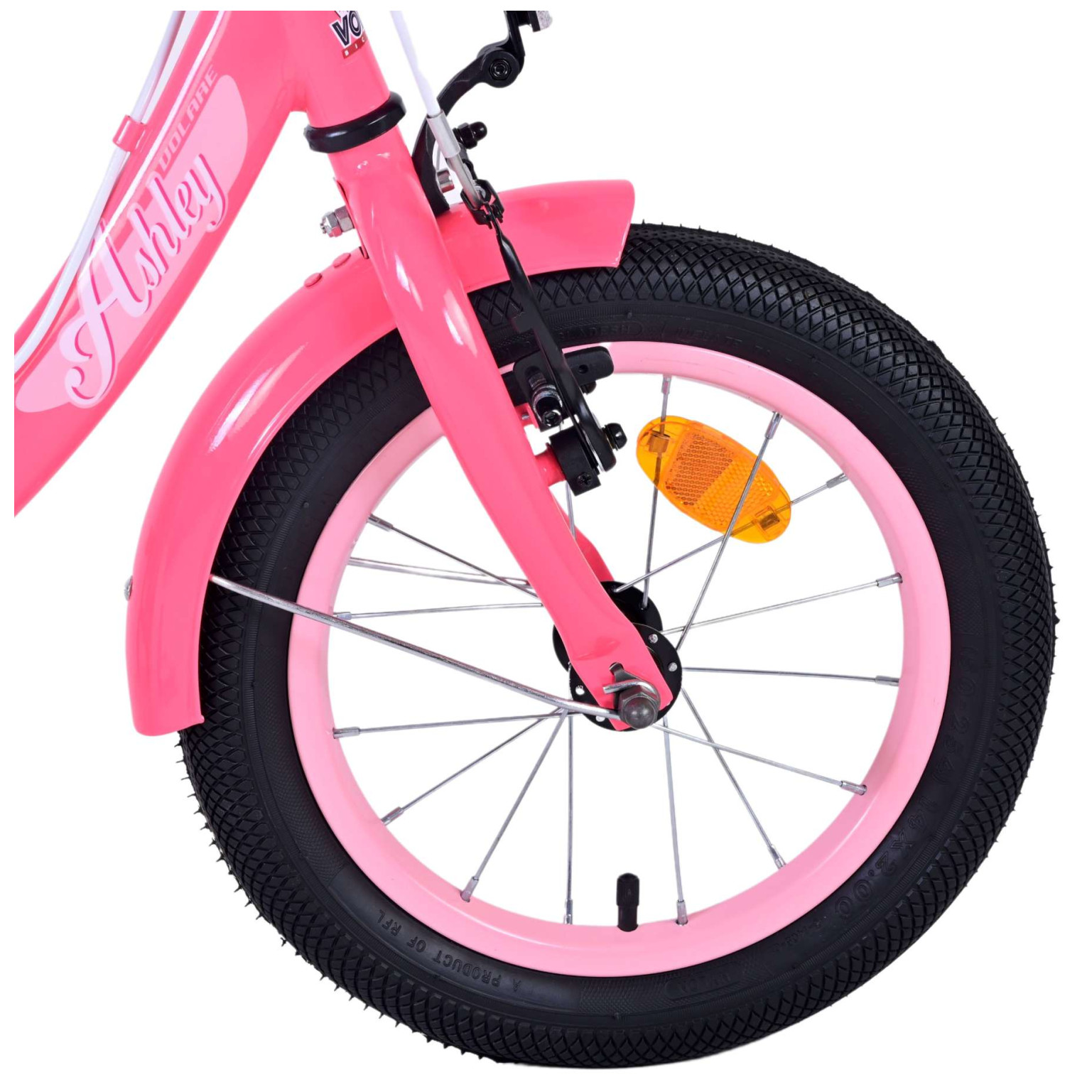 Volare Ashley Fiets - 14 inch - Roze/Rood - Twee Handremmen