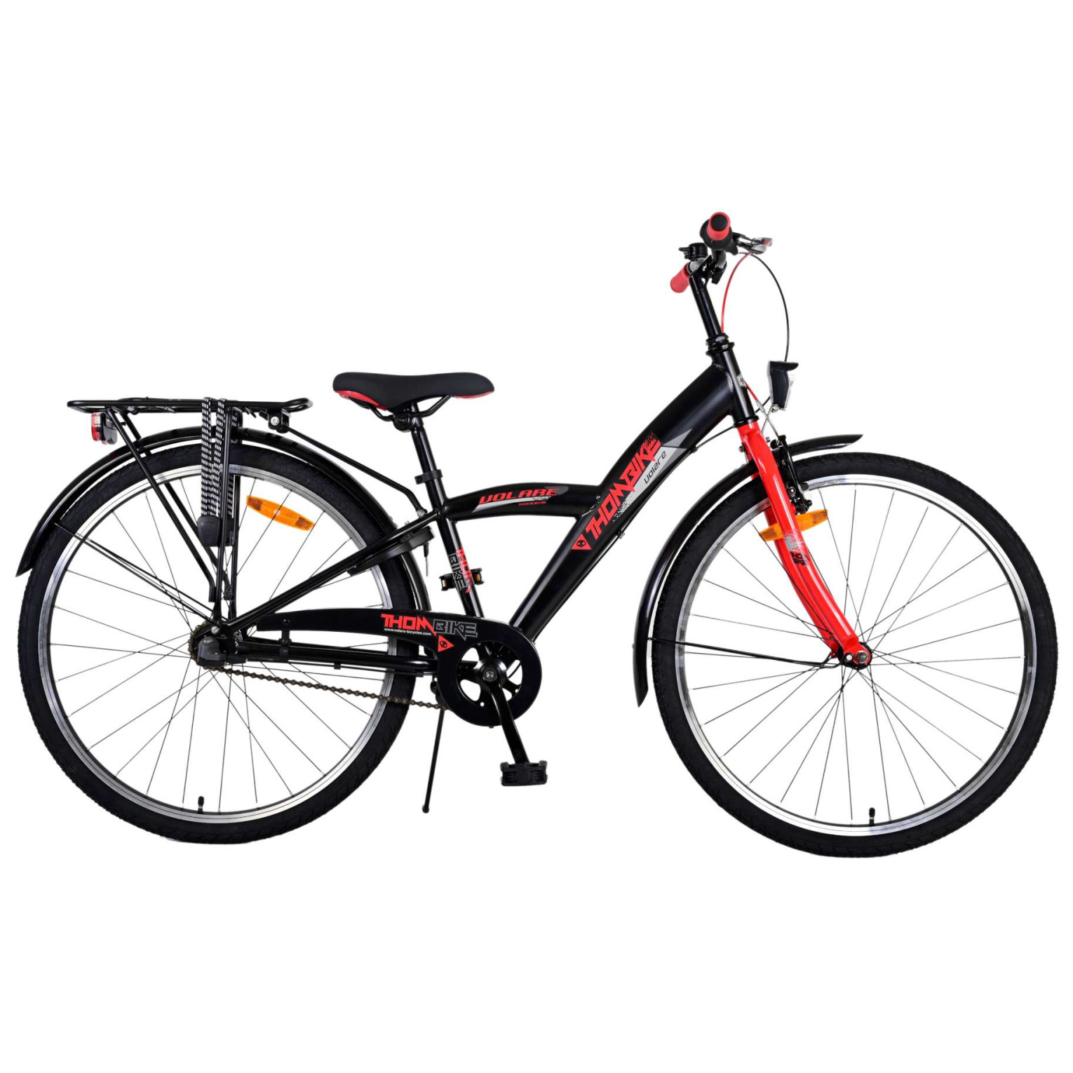 Volare Thombike Fiets - 26 inch - Zwart Rood -