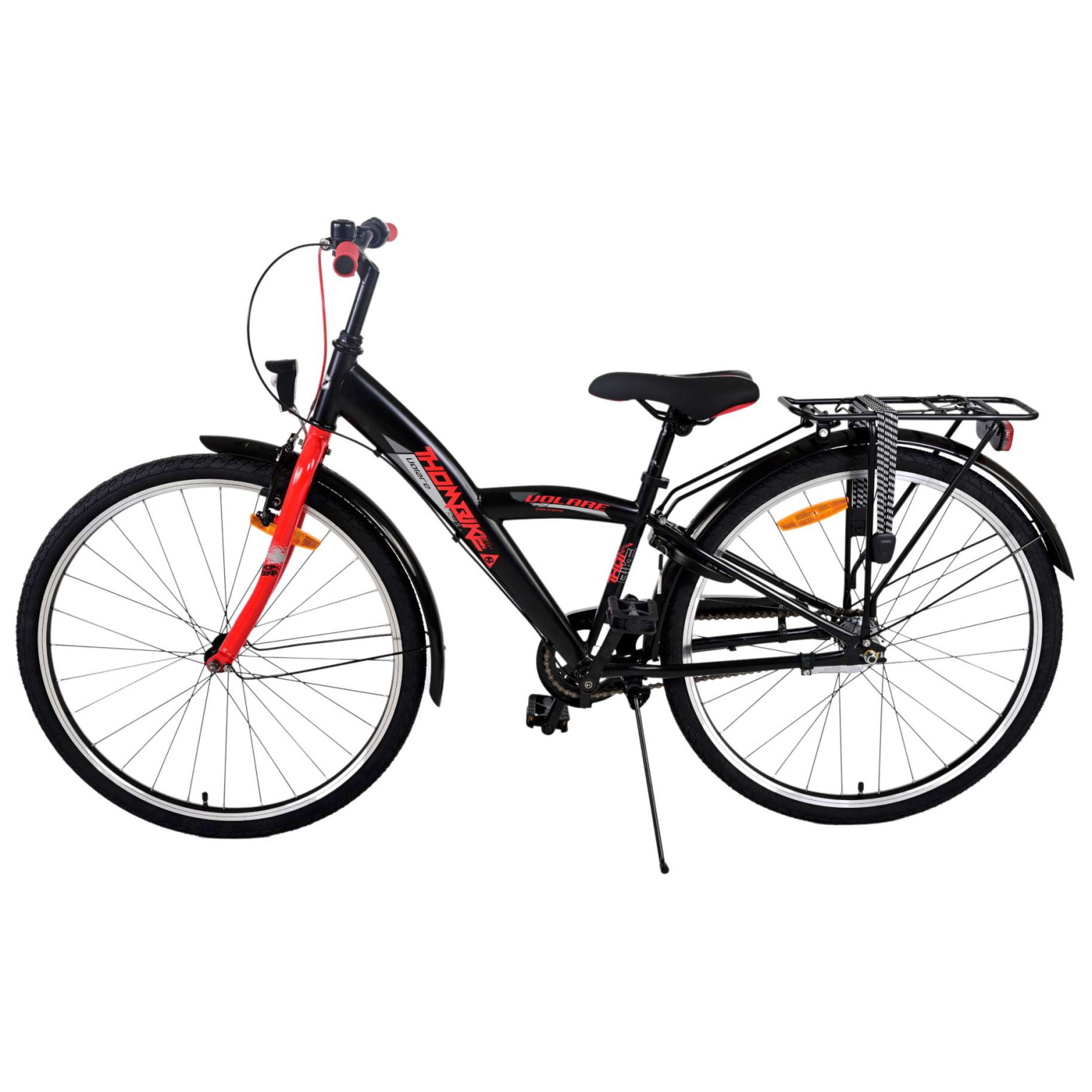 Volare Thombike Fiets - 26 inch - Zwart Rood -