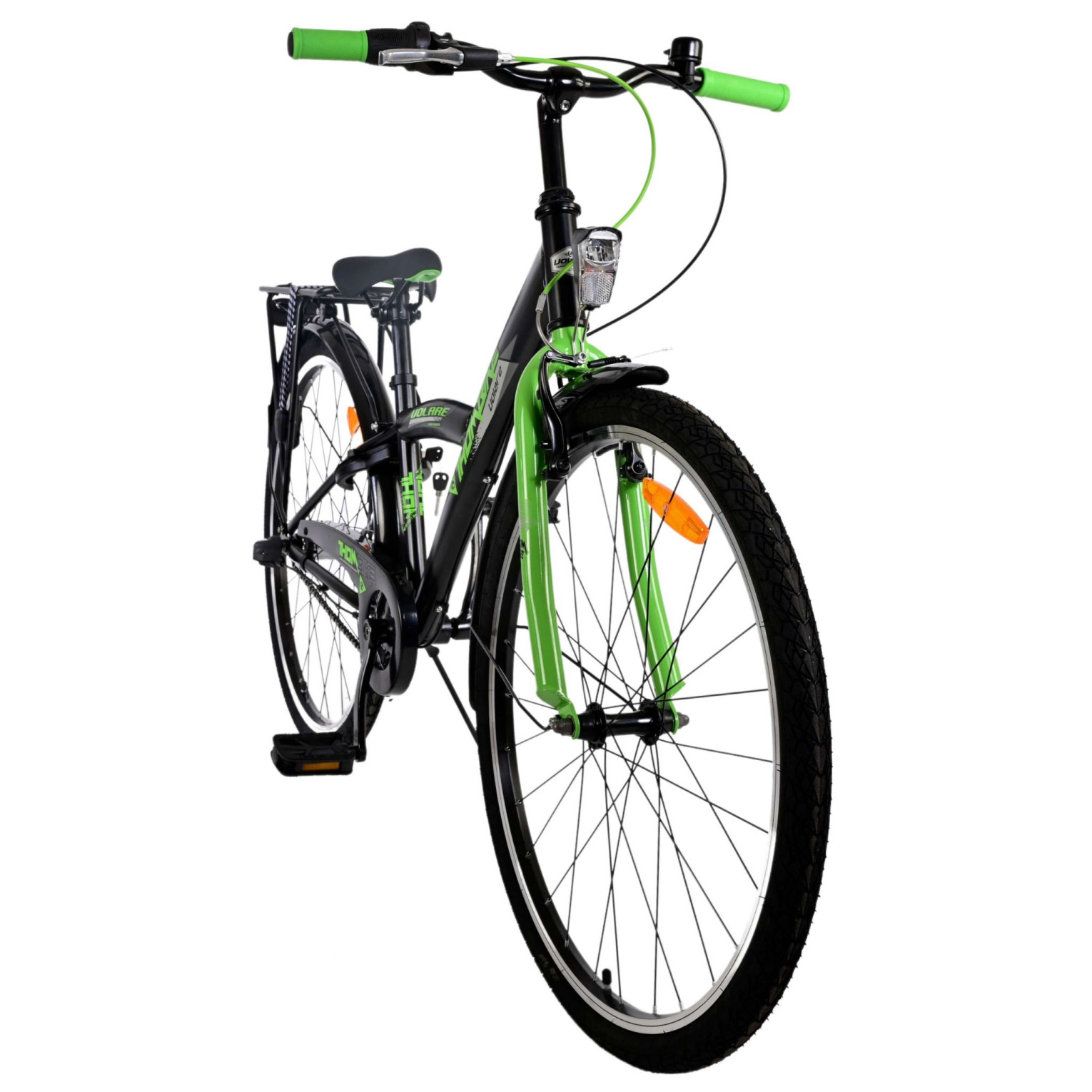 Vélo Volare Thombike - 26 pouces - Noir Vert -