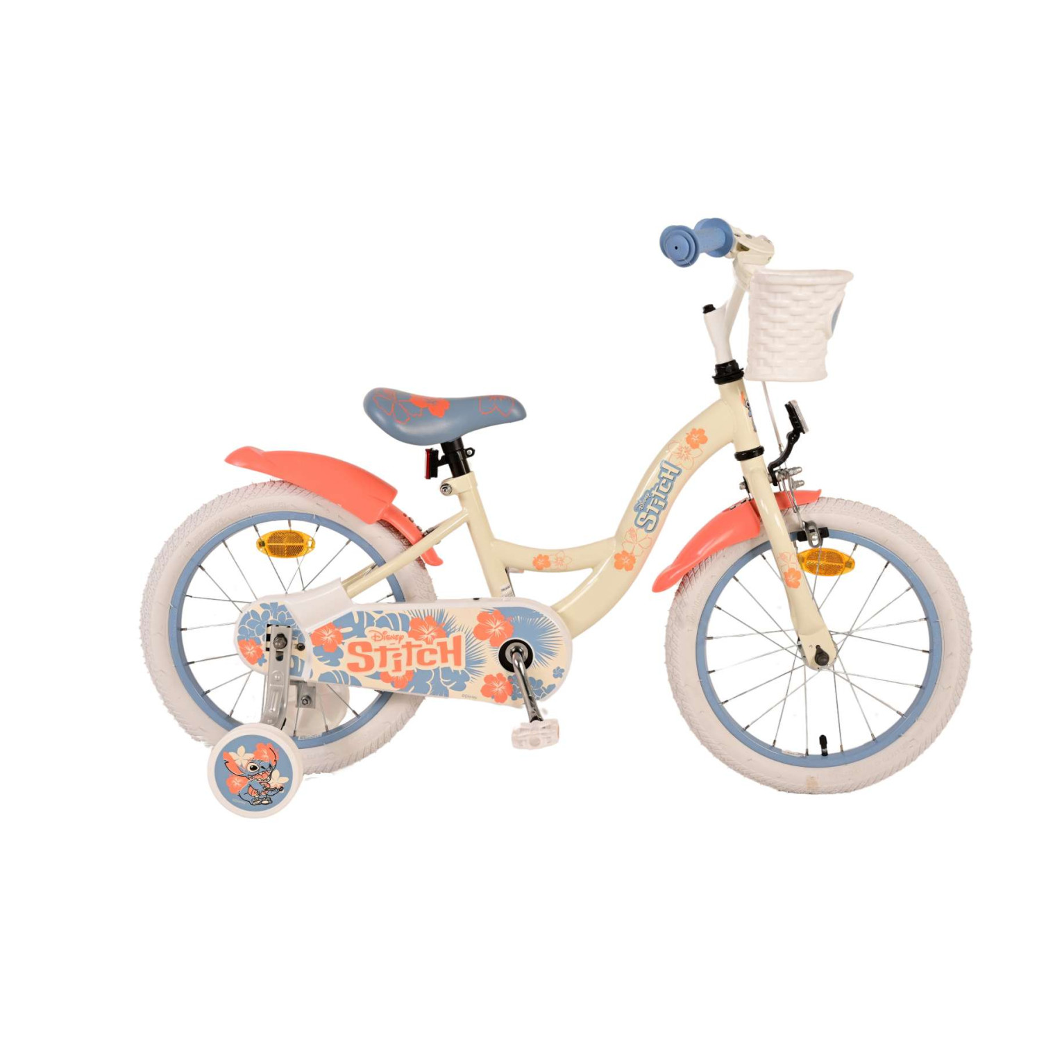 Disney Stitch Fiets - 16 inch - Crème Koraal Blauw