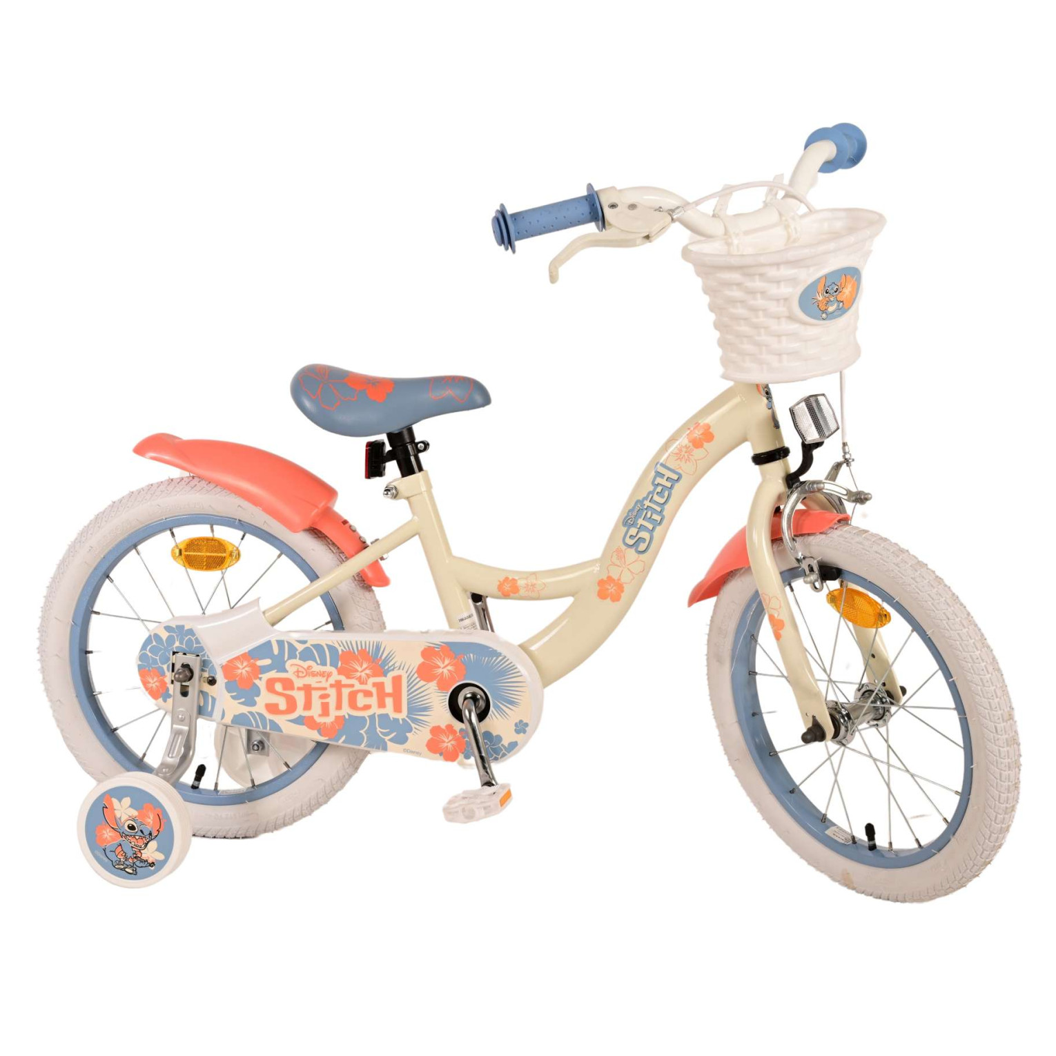 Disney Stitch Fiets - 16 inch - Crème Koraal Blauw