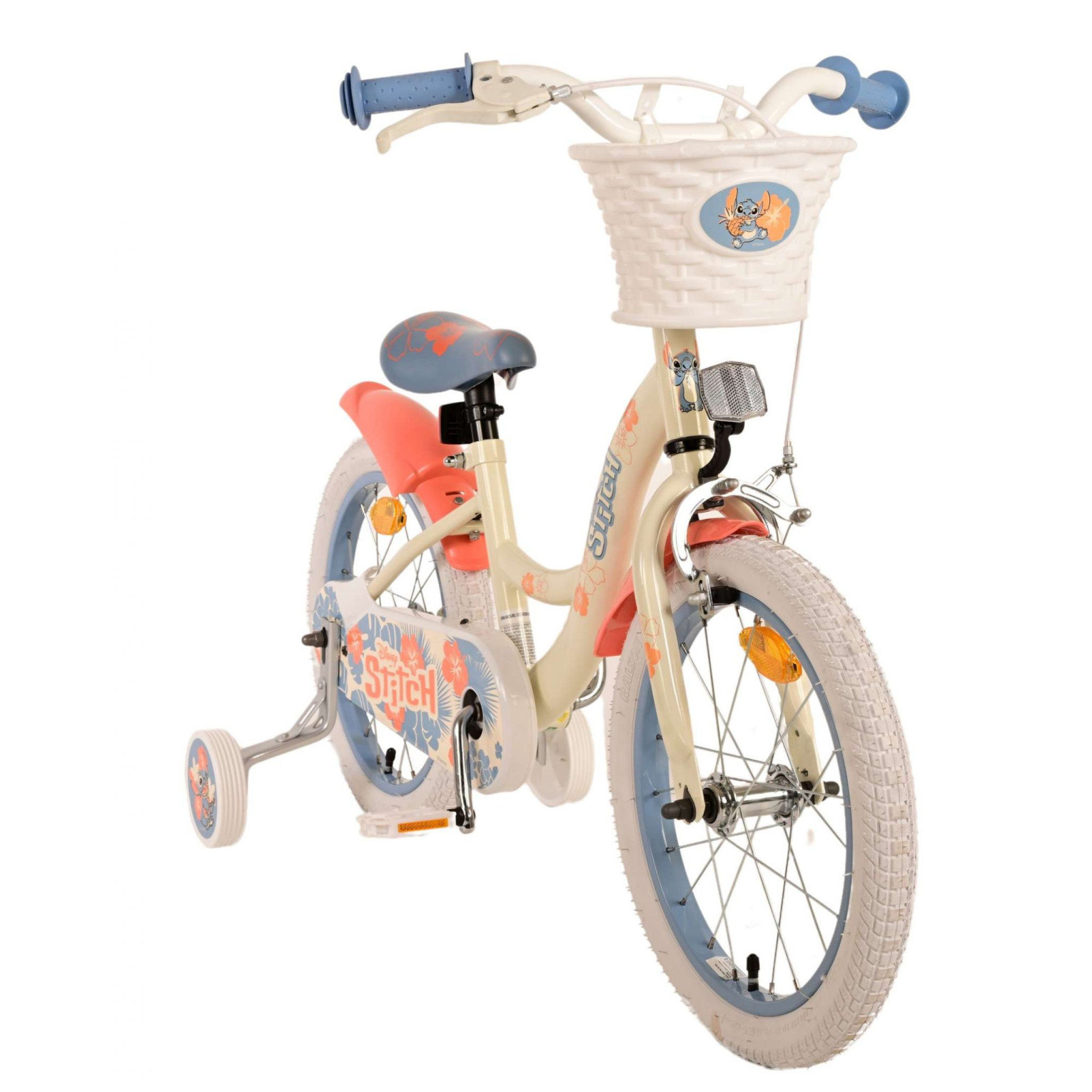 Disney Stitch Vélo - 16 pouces - Bleu Corail Crème