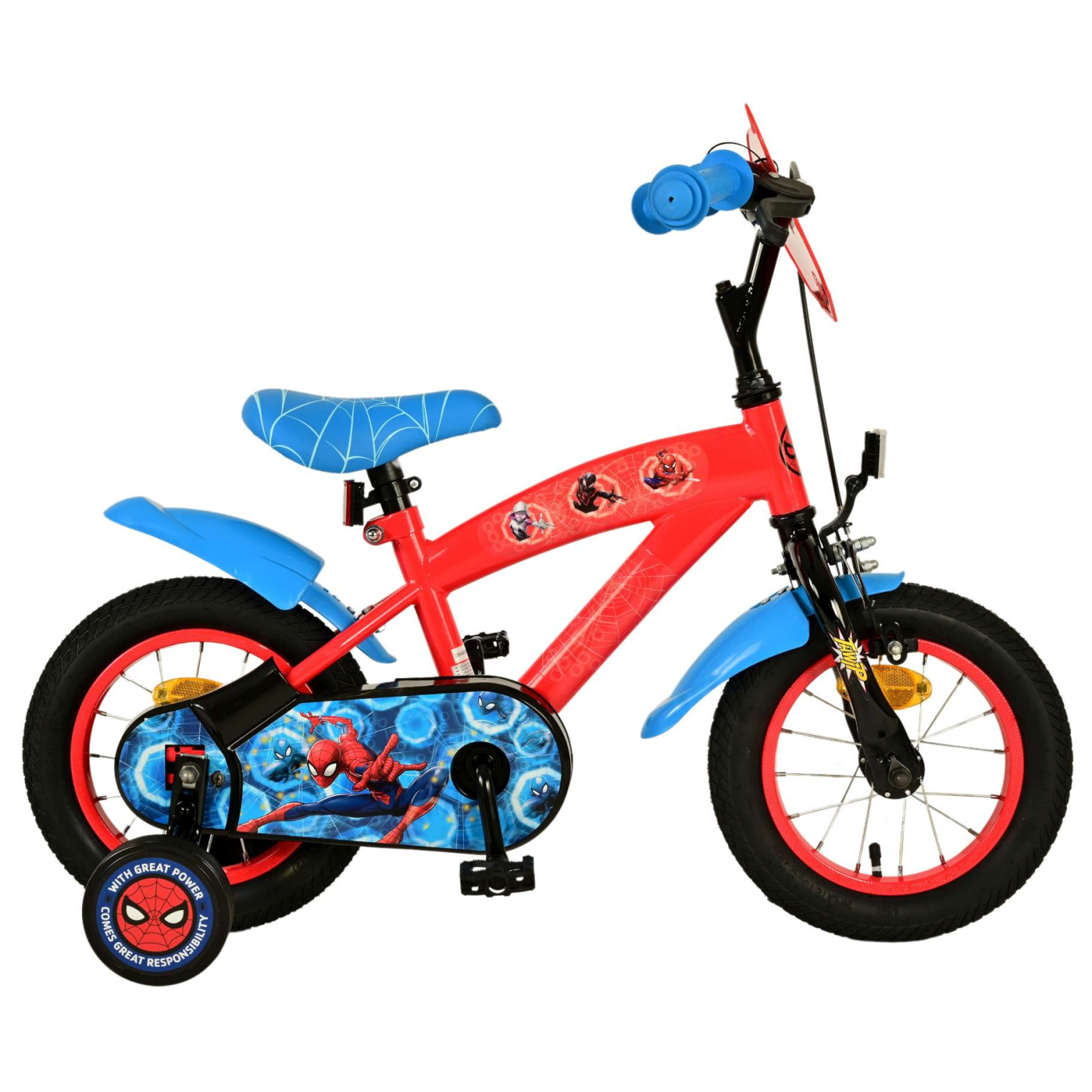 Spider-Man Fiets - 12 inch - Blauw/Rood