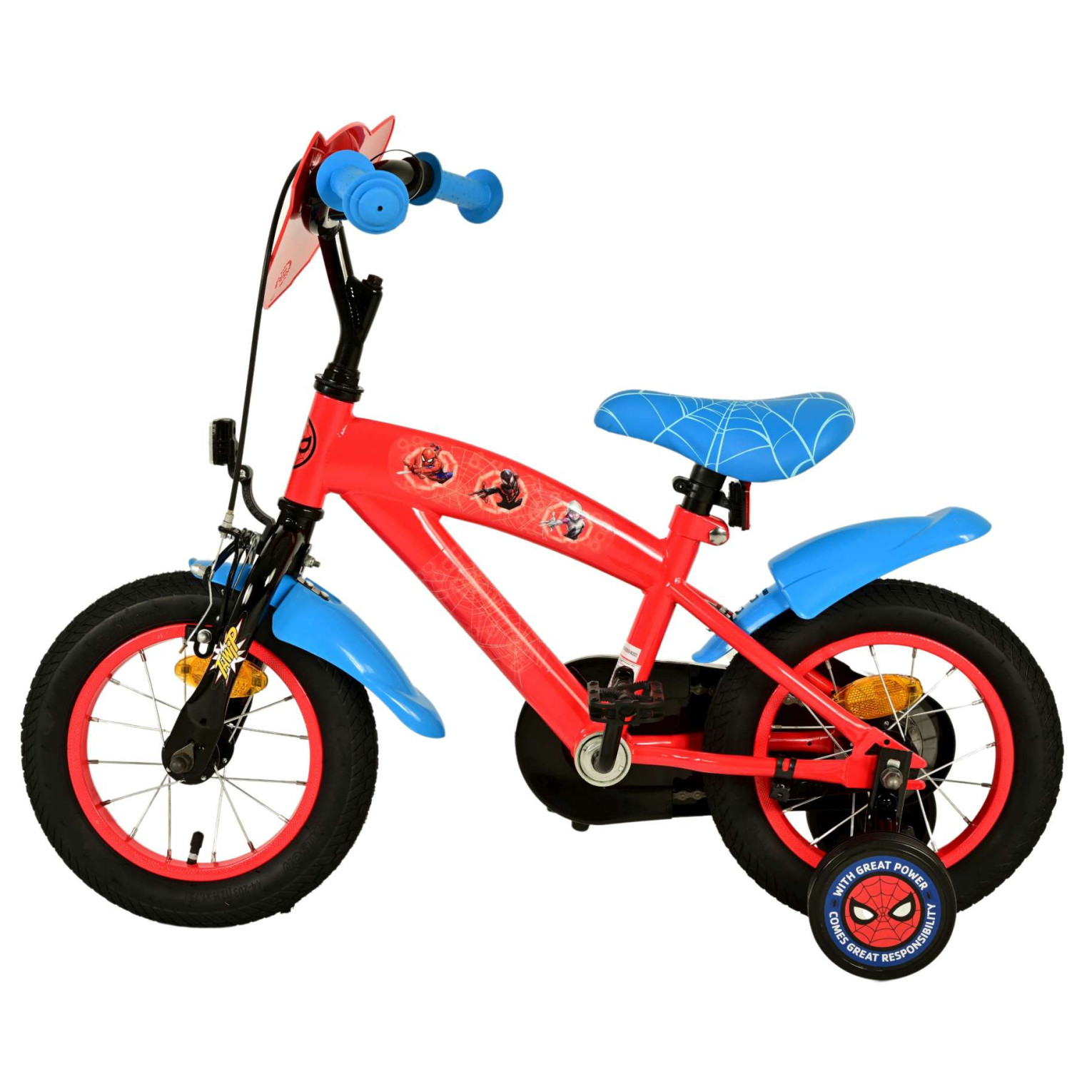 Spider-Man Fiets - 12 inch - Blauw/Rood