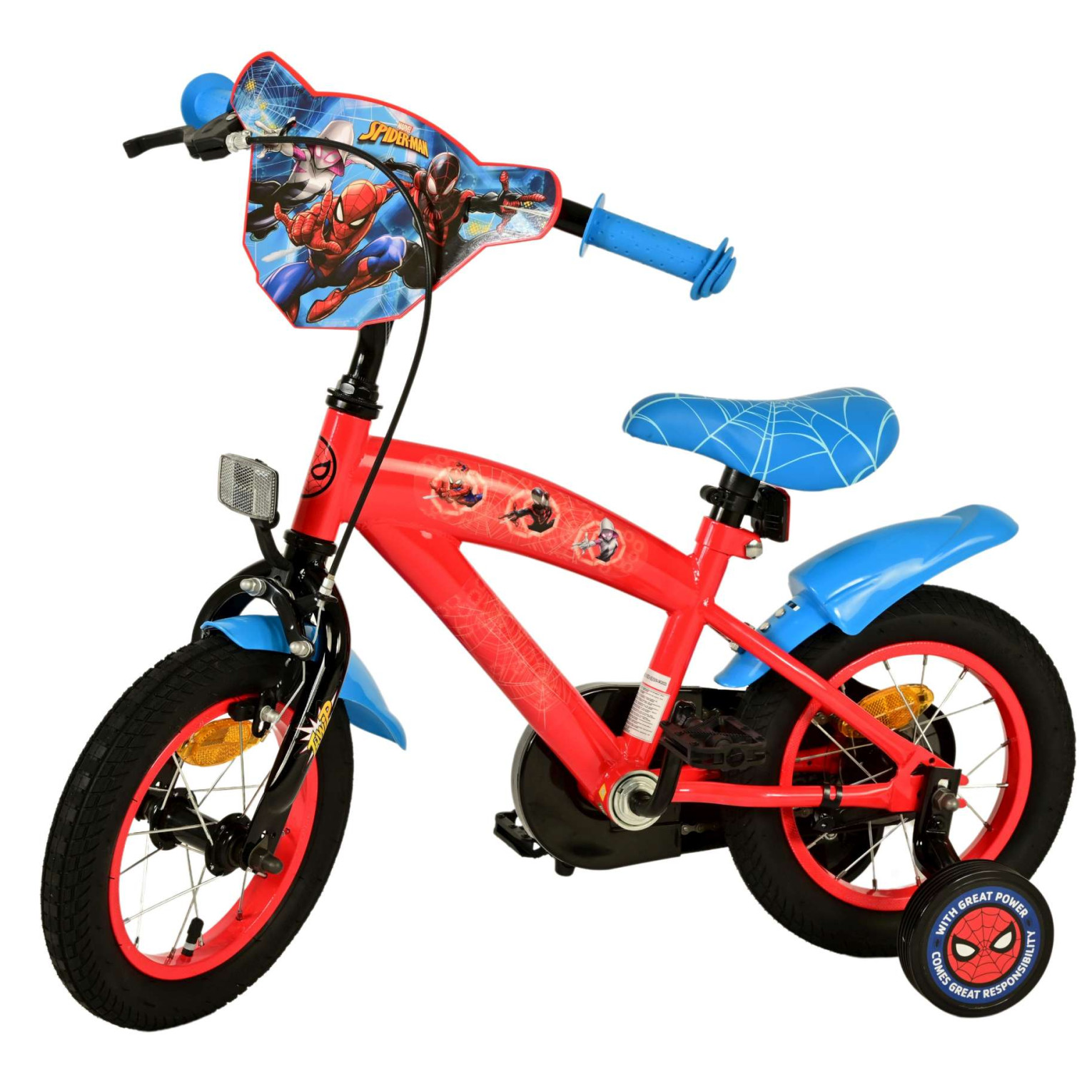 Spider-Man Fiets - 12 inch - Blauw/Rood