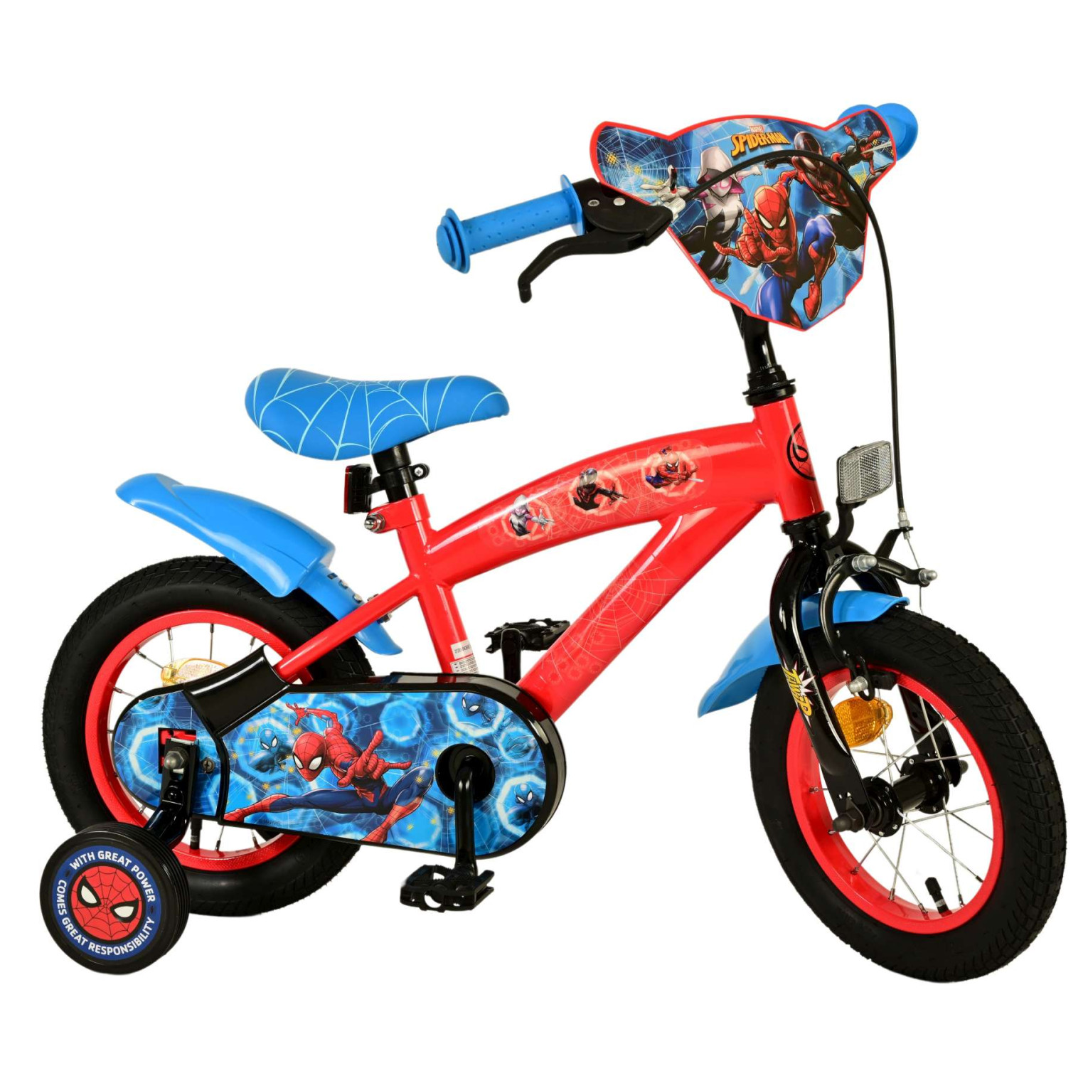 Spider-Man Fiets - 12 inch - Blauw/Rood