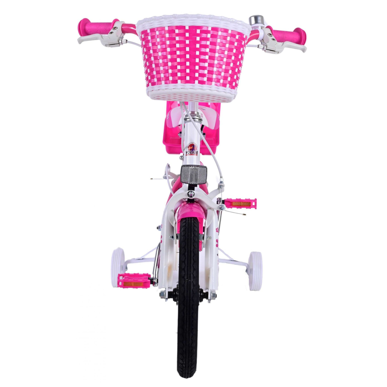 Volare Lovely Fiets - 14 inch - Roze Wit - Twee Handremmen