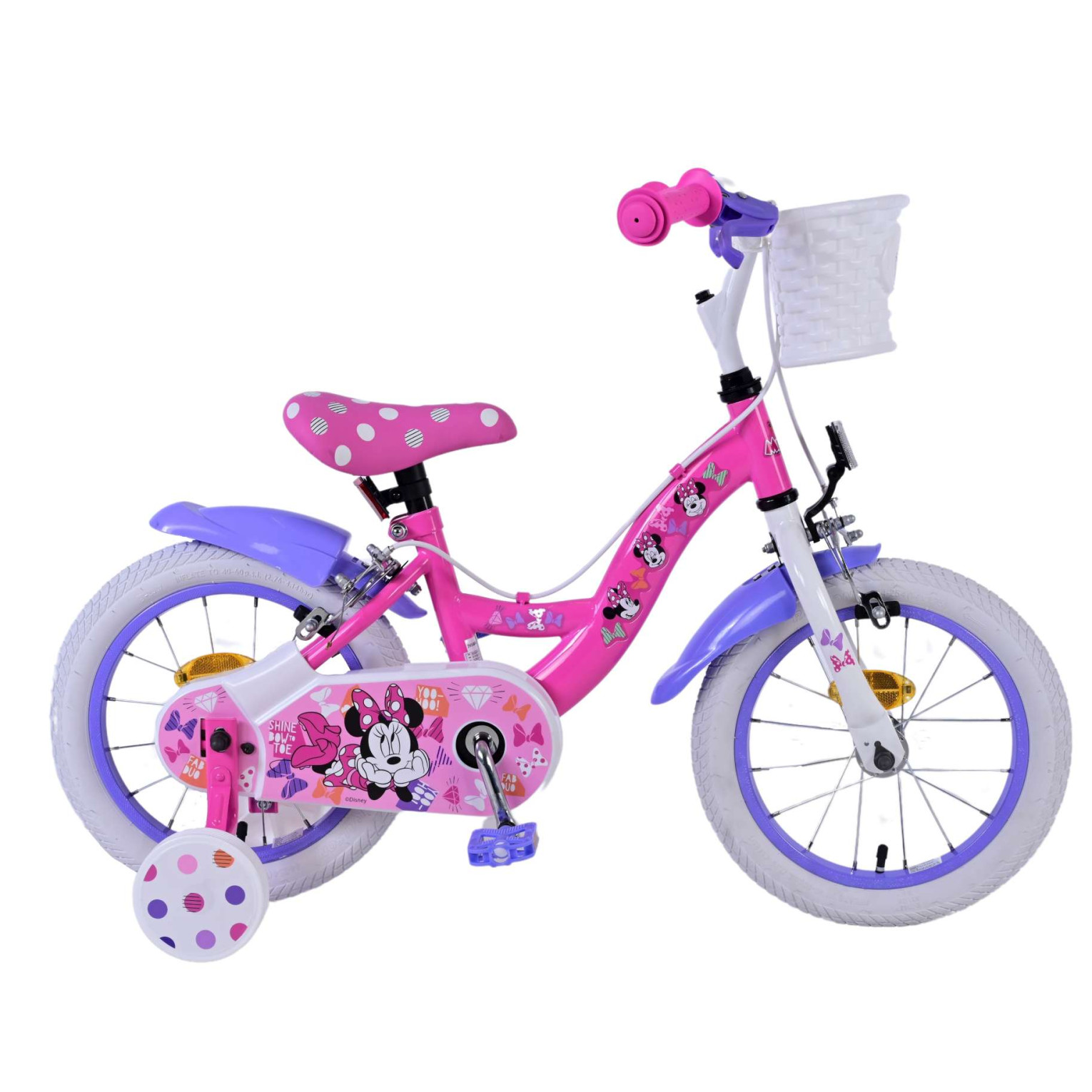 Disney Minnie Fiets - 14 inch - Roze - Twee handremmen