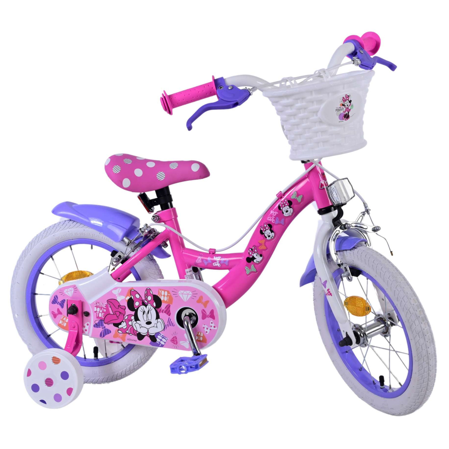 Disney Minnie Fiets - 14 inch - Roze - Twee handremmen