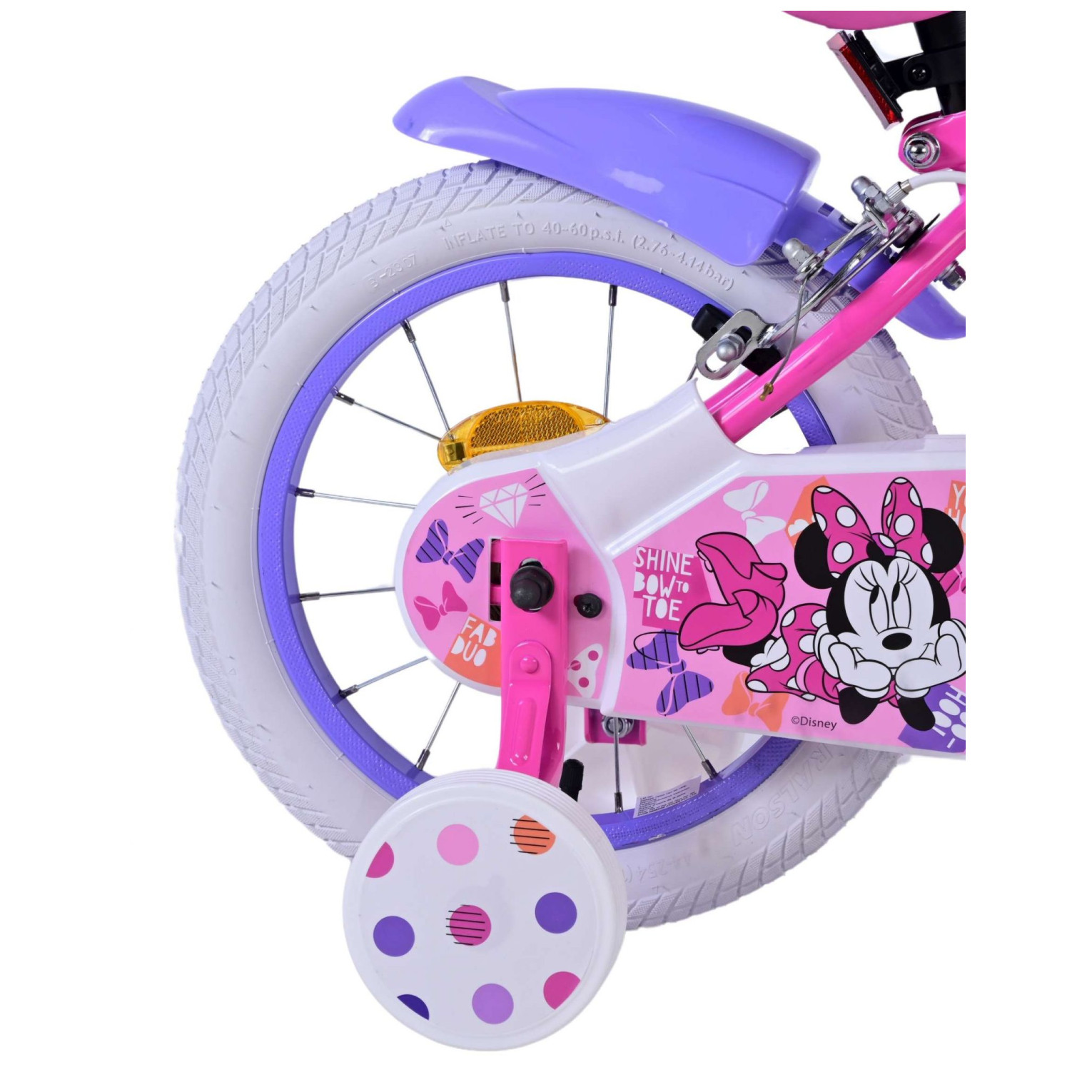 Disney Minnie Fiets - 14 inch - Roze - Twee handremmen