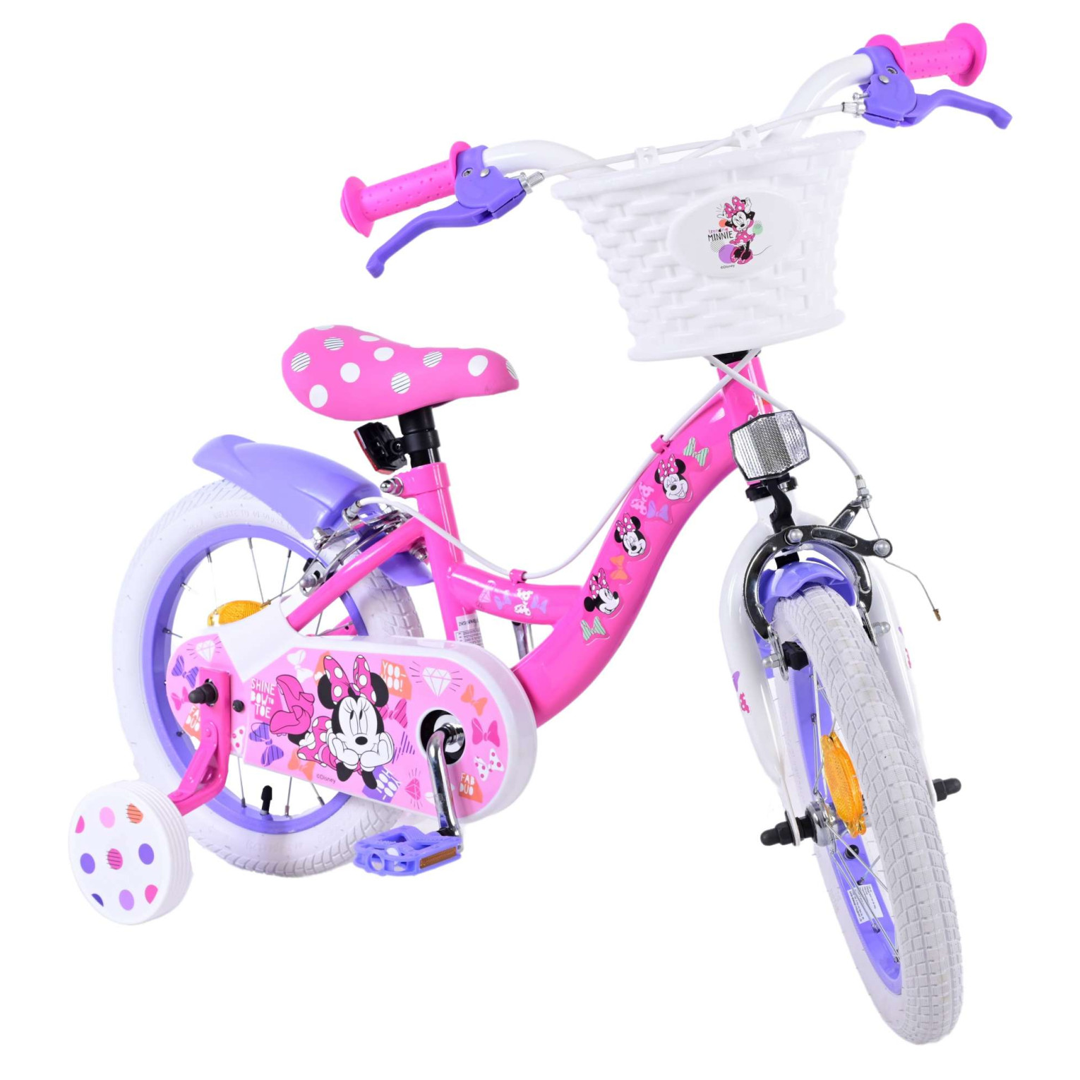 Disney Minnie Fiets - 14 inch - Roze - Twee handremmen