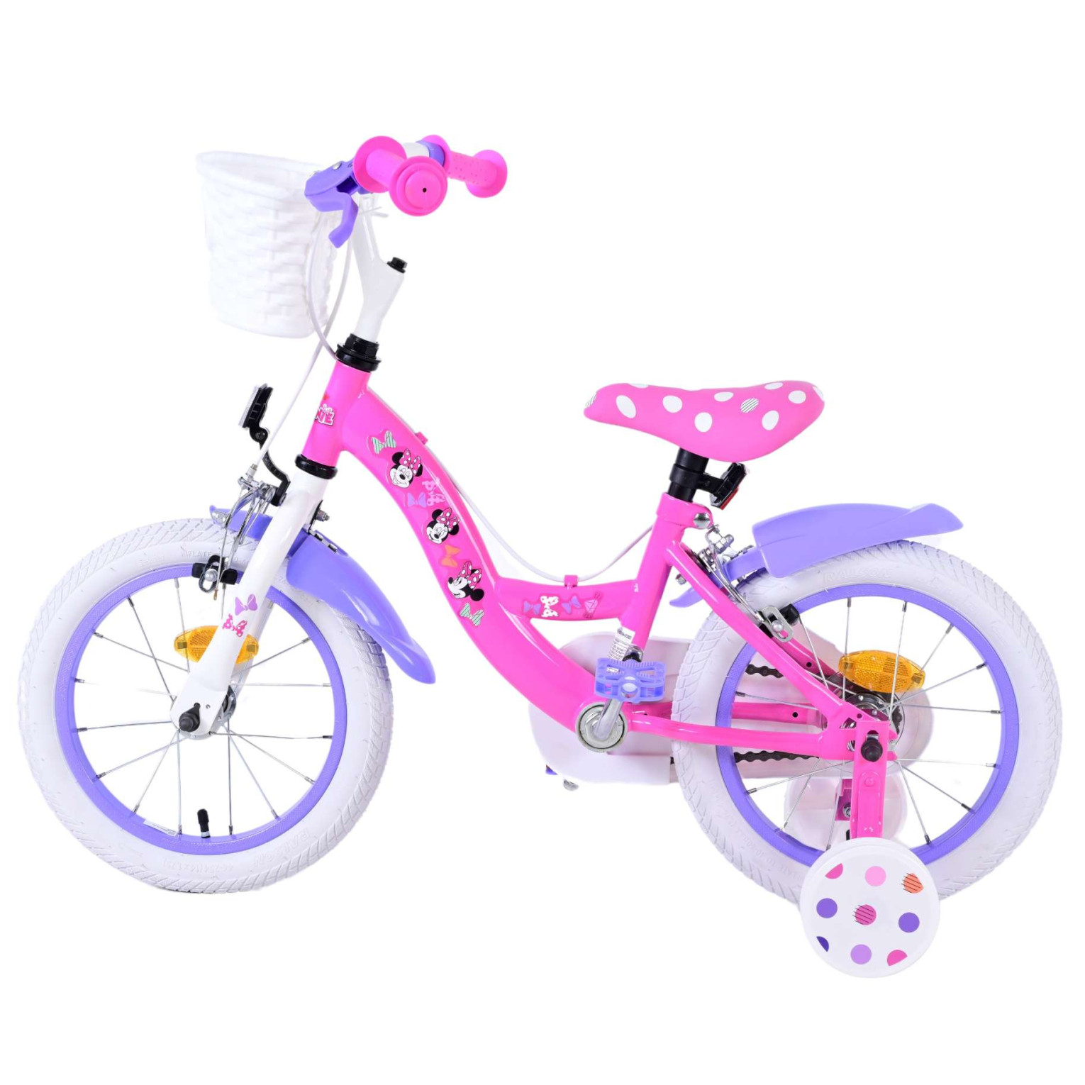 Disney Minnie Fiets - 14 inch - Roze - Twee handremmen