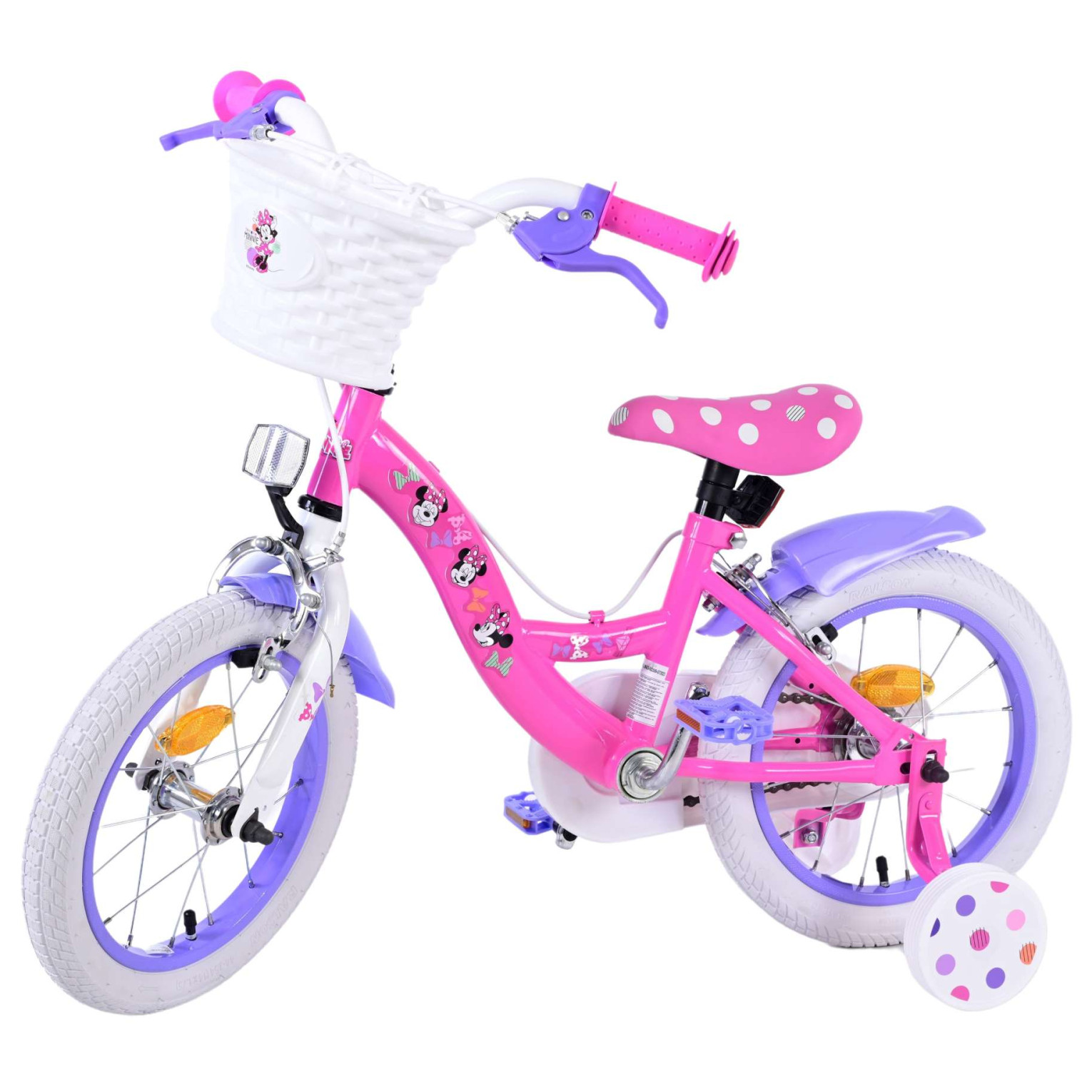 Disney Minnie Fiets - 14 inch - Roze - Twee handremmen