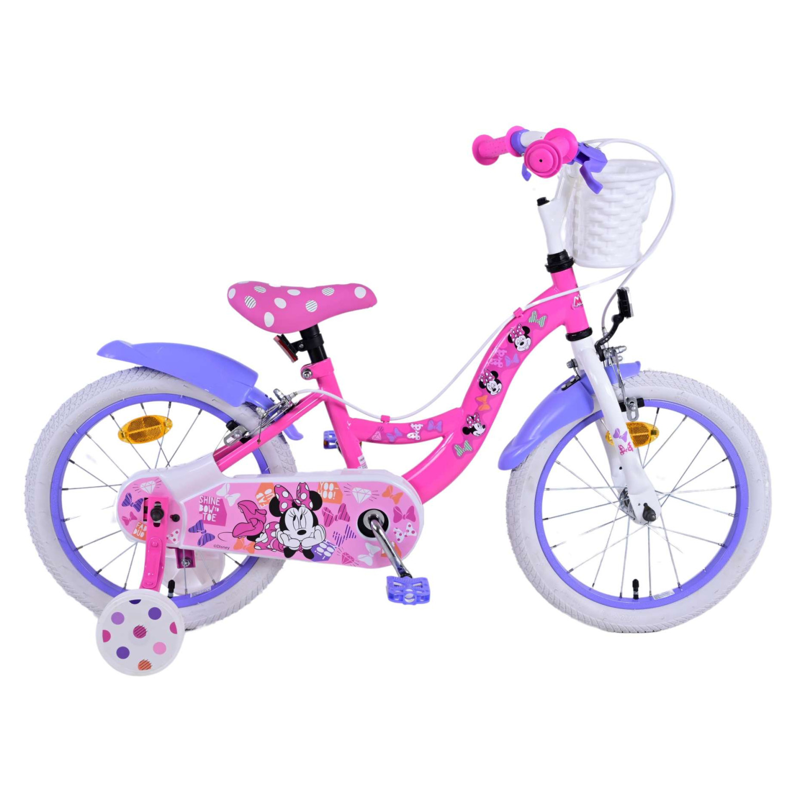 Disney Minnie Fiets - 16 inch - Roze - Twee handremmen