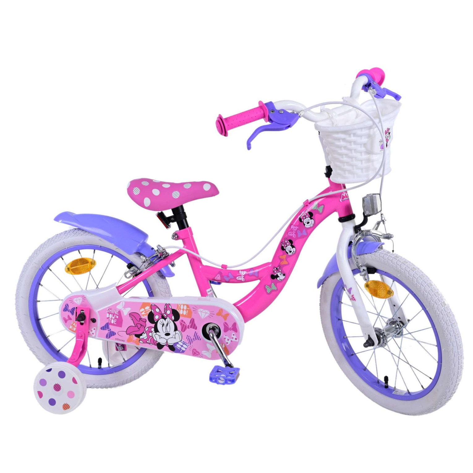 Disney Minnie Fiets - 16 inch - Roze - Twee handremmen