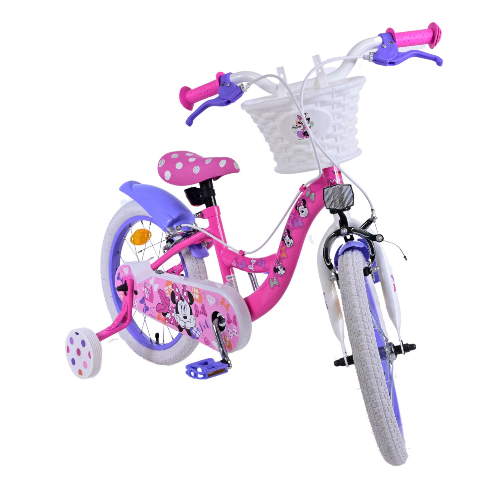 Disney Minnie Fiets - 16 inch - Roze - Twee handremmen