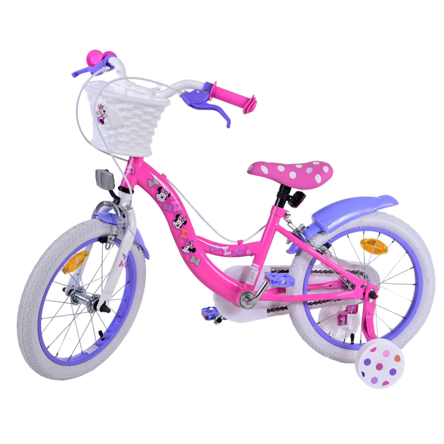 Disney Minnie Fiets - 16 inch - Roze - Twee handremmen