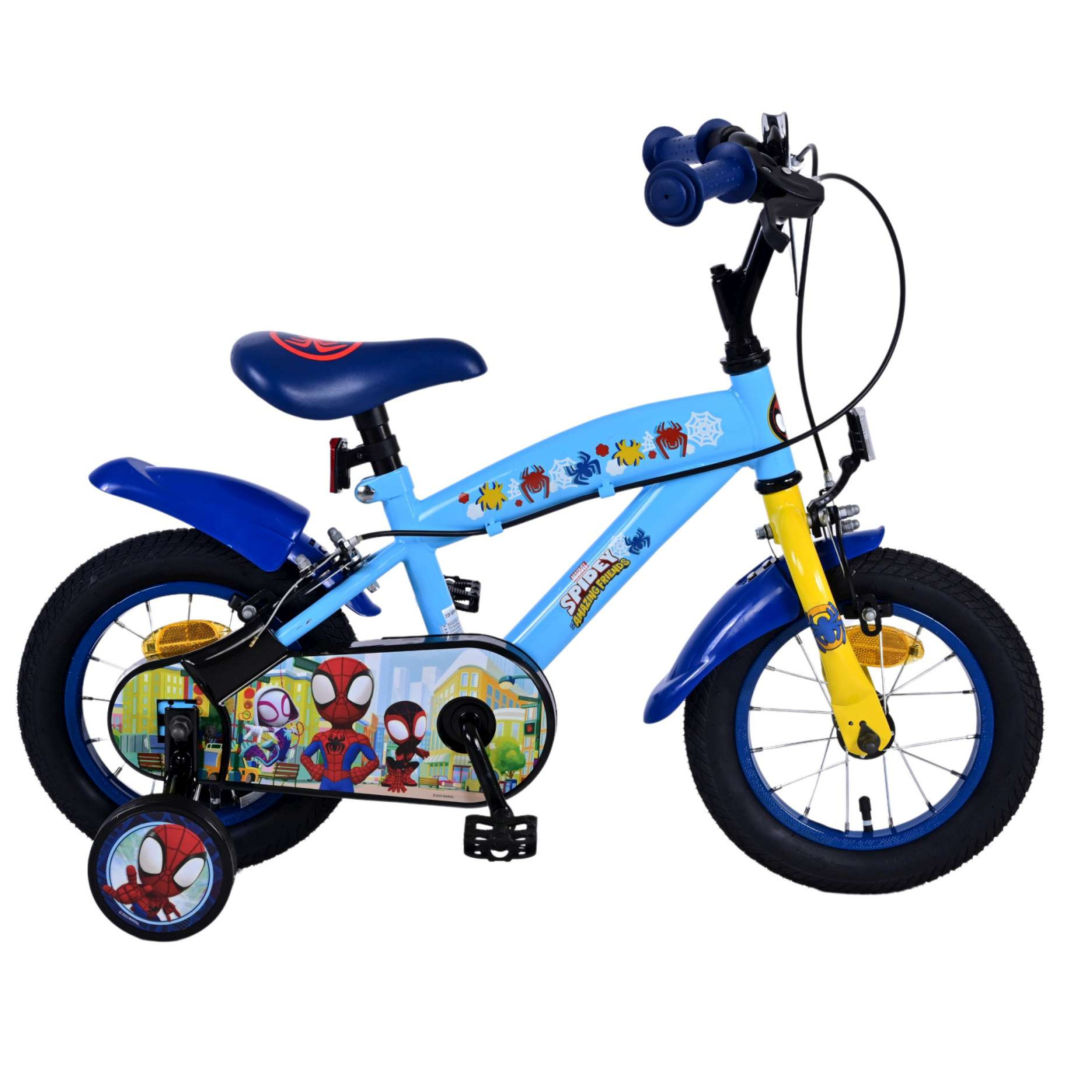 Spidey Fiets - 12 inch - Blauw - Twee handremmen