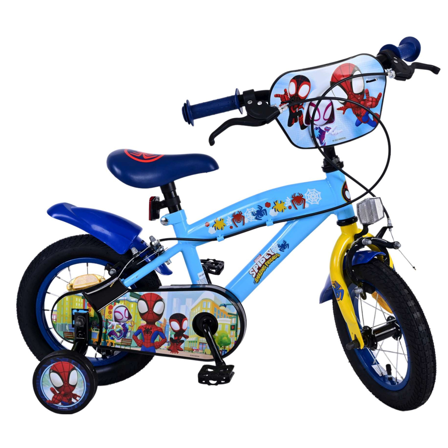 Spidey Fiets - 12 inch - Blauw - Twee handremmen