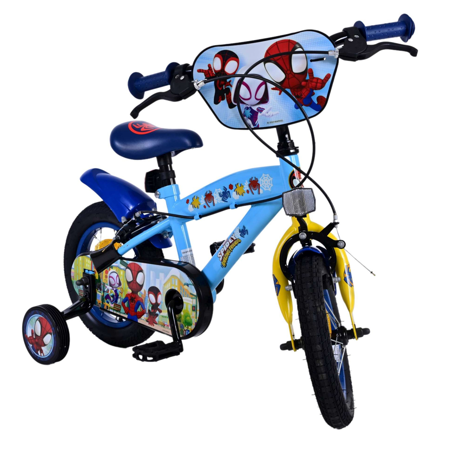 Spidey Fiets - 12 inch - Blauw - Twee handremmen