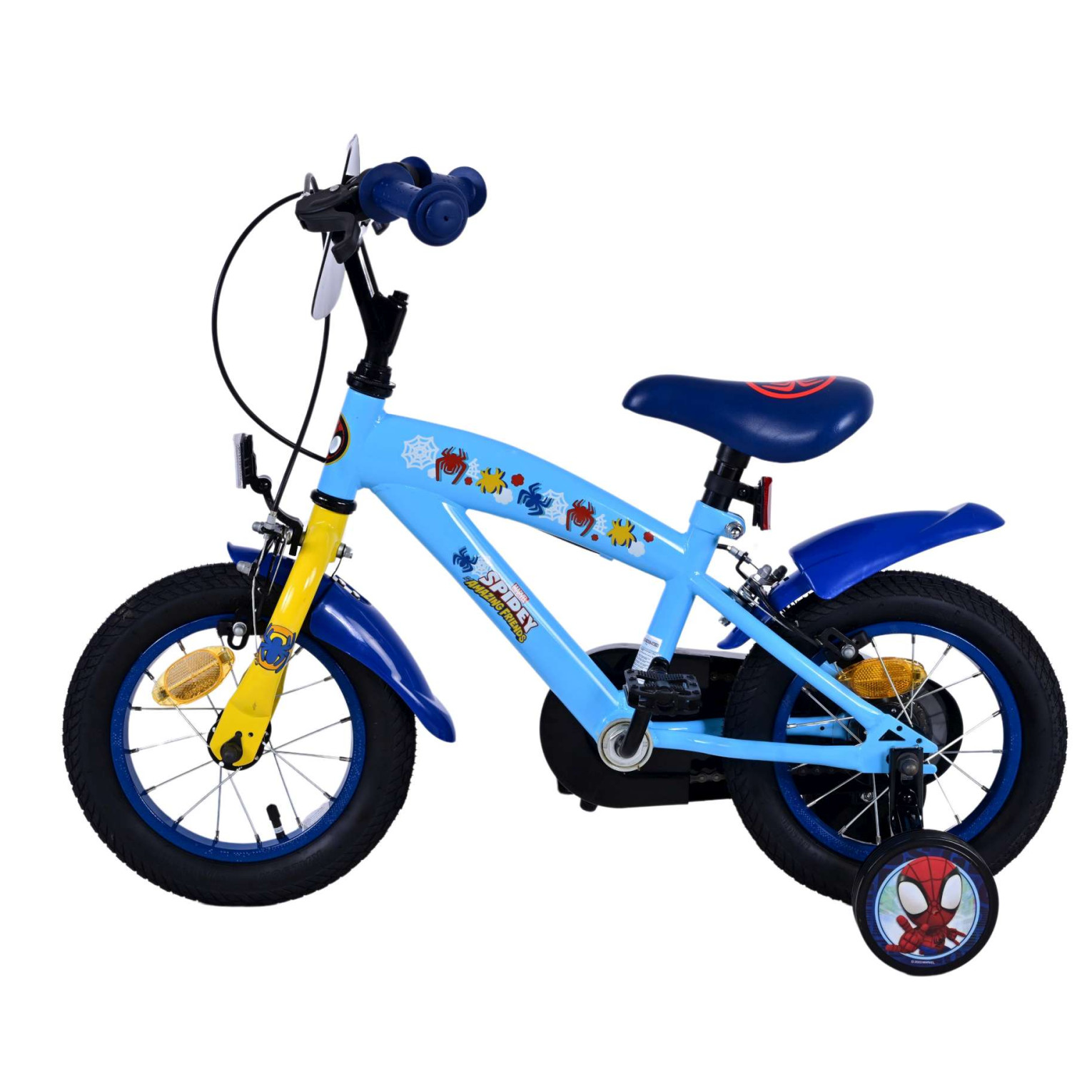 Spidey Fiets - 12 inch - Blauw - Twee handremmen