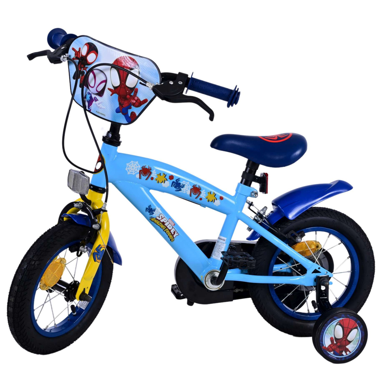 Spidey Fiets - 12 inch - Blauw - Twee handremmen